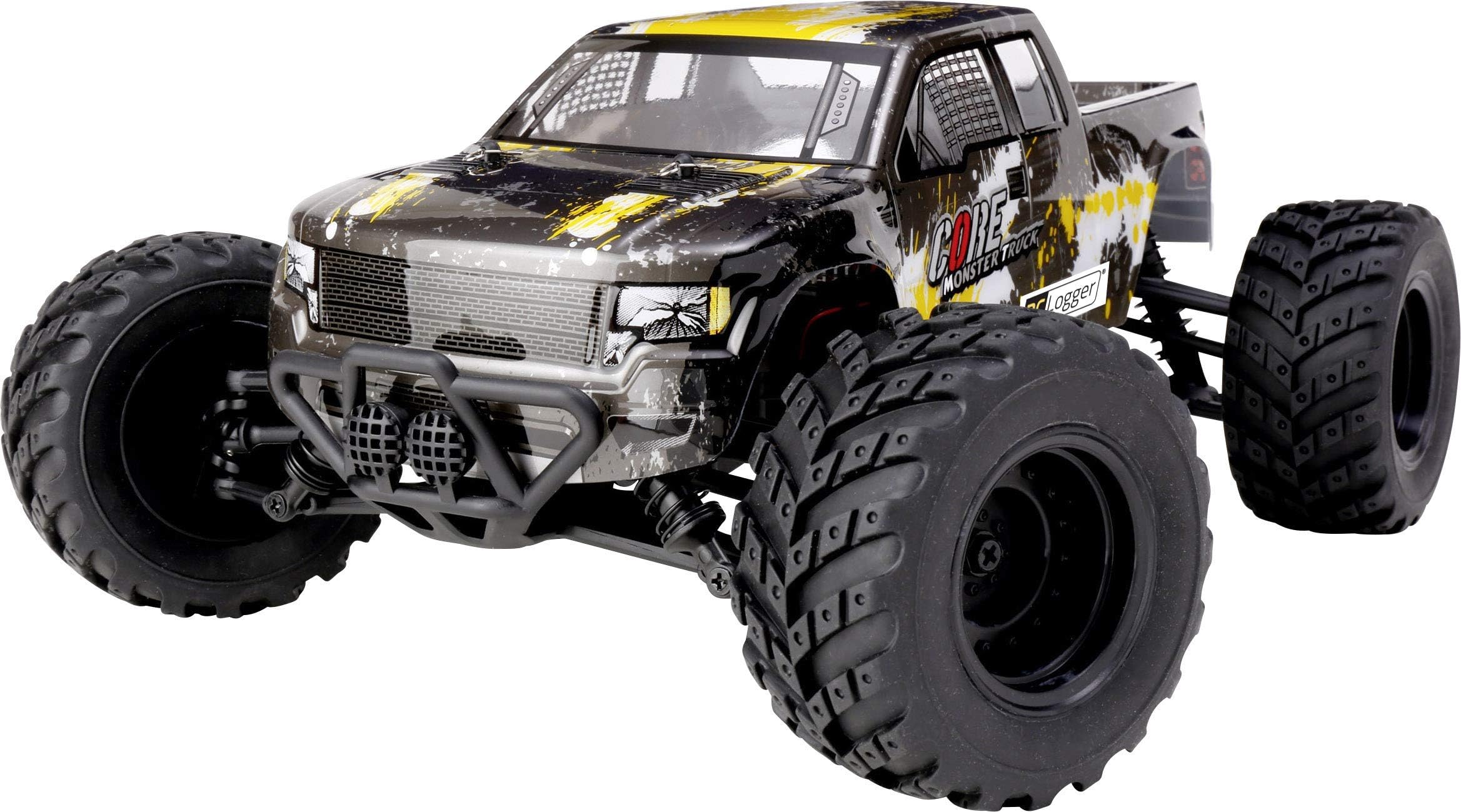 RC LOGGER Core Brushed 1:10 XS RC Monster Truck, Model No.: 70002RC, Electric Power, 4WD, RTR, 2.4 GHz, Model Car, with USB Charger