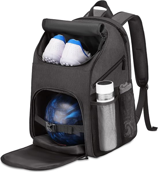 Bosynoy Bowling Backpack, Bowling Ball Bag Totes for Single Ball with Shoe Compartment & Foam Padded, Fits Shoes Up to U