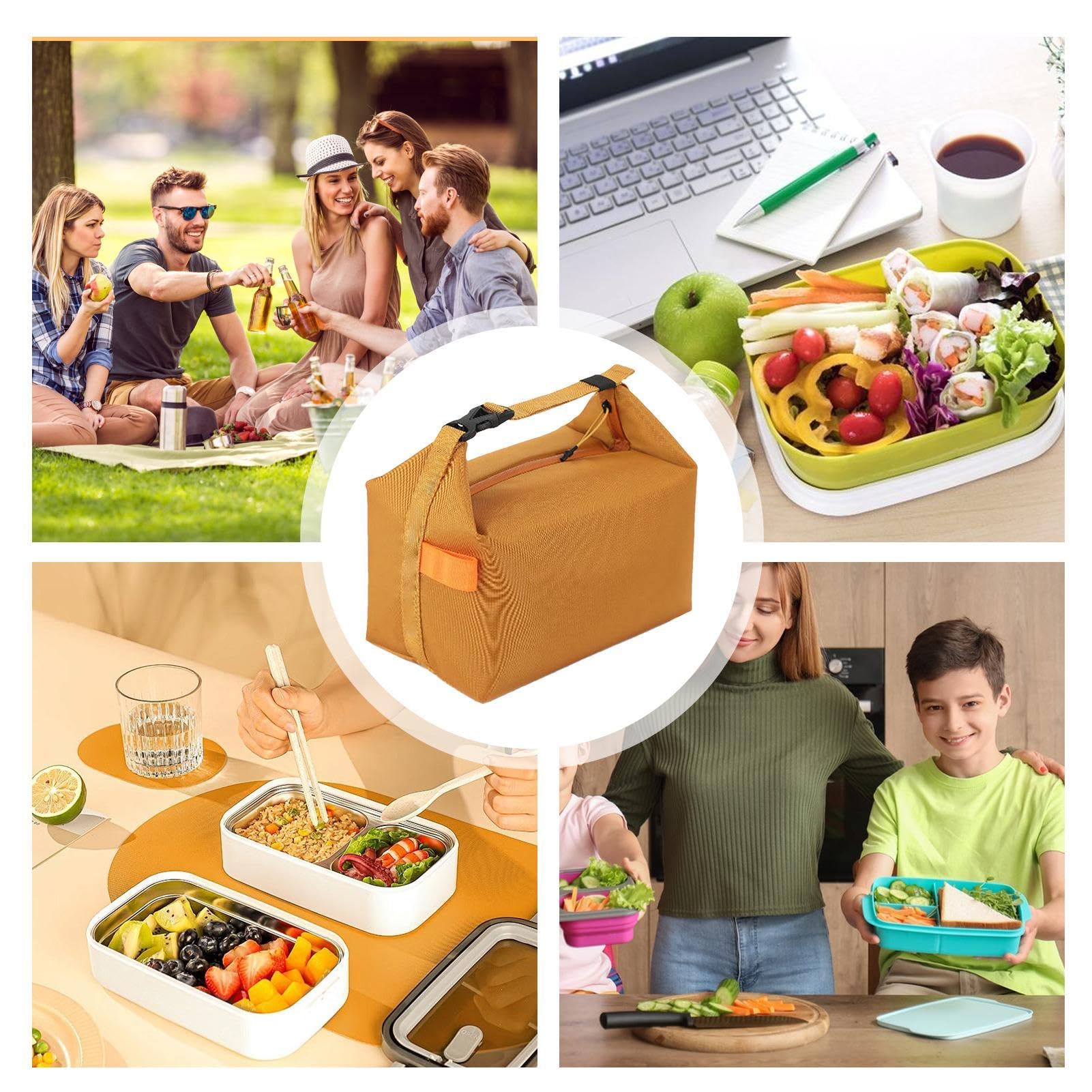 TuErCao Borsa Pranzo Termica Grande Per Donna - 26x16x26,7 Cm - Tracolla Regolabile E Manico, Impermeabile, Con Tasche Multiple - Turchese, Per Lavoro, Picnic E Viaggi