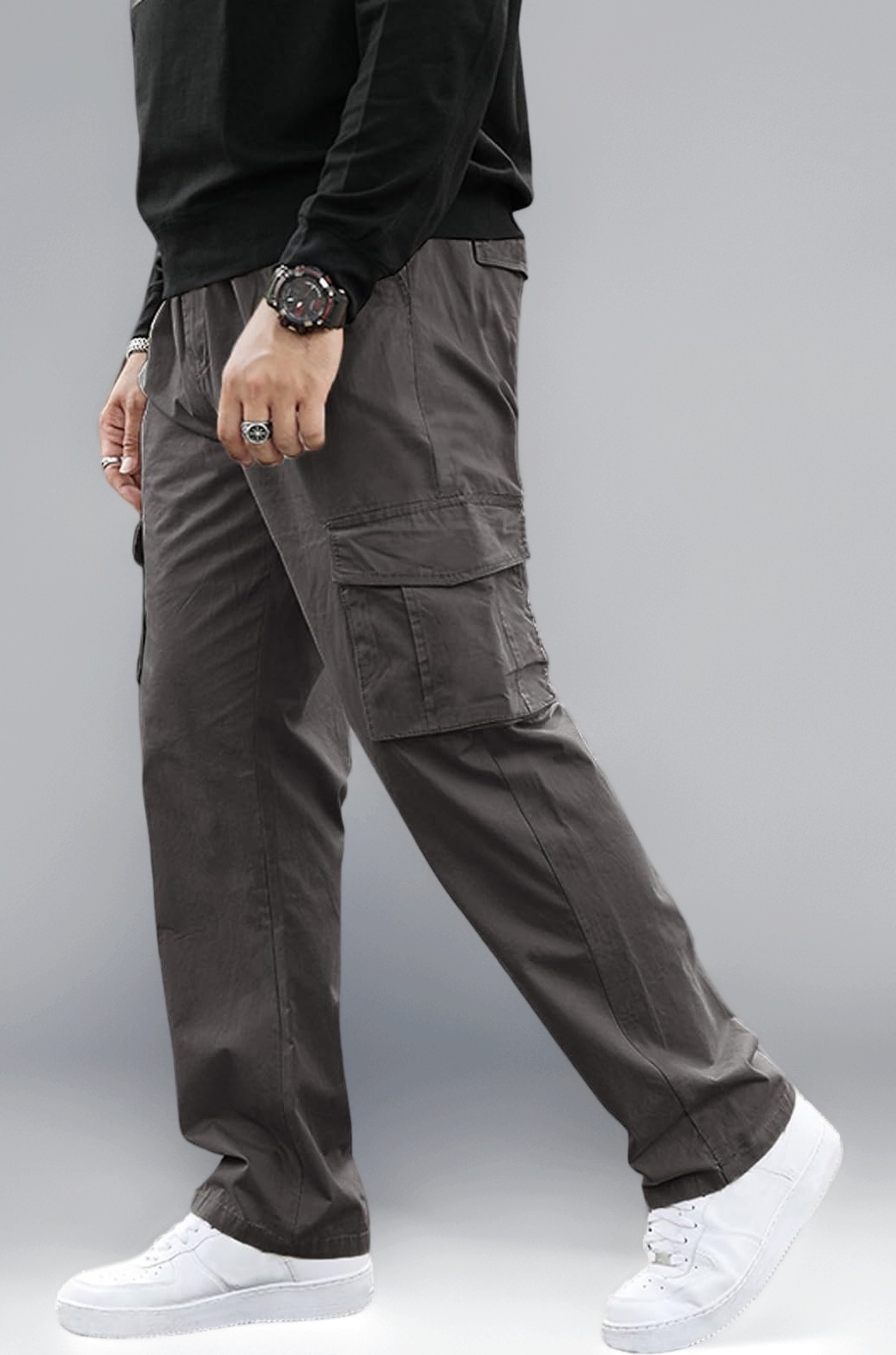 Men's Regular Fit Low Rise Cargos Trousers | Cargo Track Pant | Loose Fit | Regular Trouser | Treck Pant's with Multiple Pockets (Available in Plus Size)