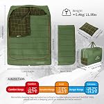 Naturehike Sleeping Bag with Pillows for Couples & Family, Two Layers Covered Flannel Cold Weather Sleeping Bag for All Seasons Camping Hiking Backpacking
