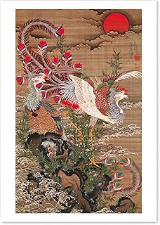 ポスター 伊藤若冲 『旭日鳳凰図』 A3サイズ【日本製 日本画】 [インテリア 壁紙用] 絵画 アート 壁紙ポスター