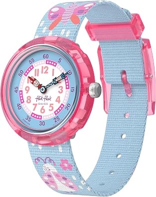 Flik Flak Girl Kids Watch Casual Blue Bio-sourced Quartz Waterproof Garden Friends
