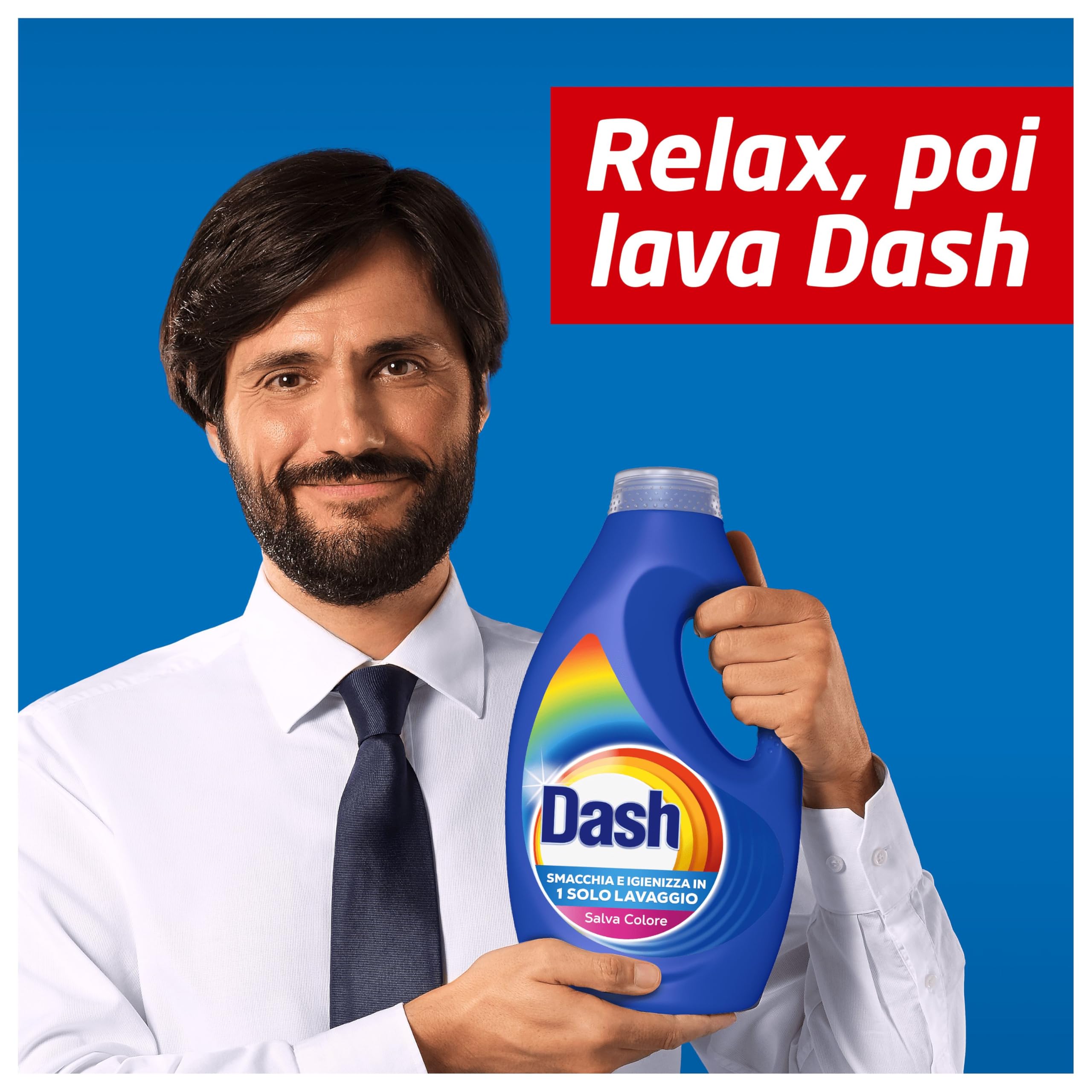 Dash Detersivo Liquido Lavatrice, 100 Lavaggi (4x25), Salva Colore, Brillantezza Per I Capi, Rimuove Le Macchi e Igienizza, Efficace Anche A Freddo E In Cicli Brevi