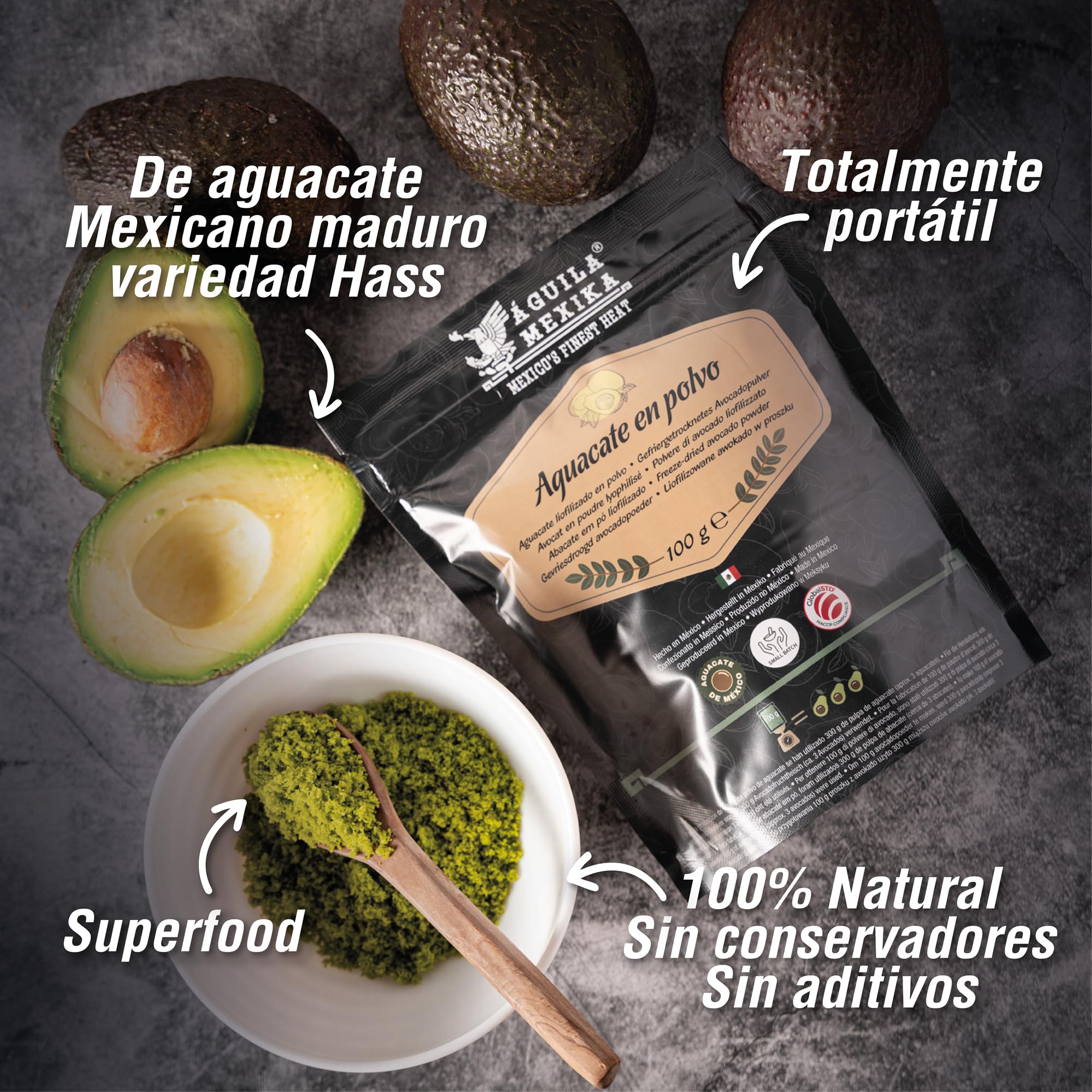 ÁGUILA MEXIKA Aguacate en polvo 2-Pack Hass liofilizados
