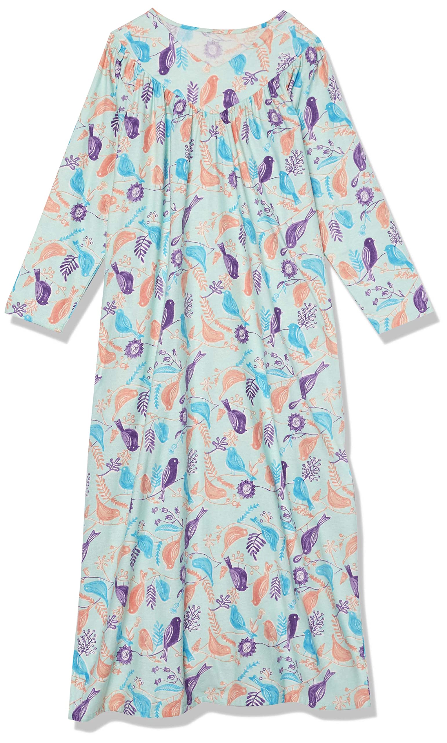 Camisón de franela de longitud completa para mujer, camisón ligero y cálido de algodón para dormir