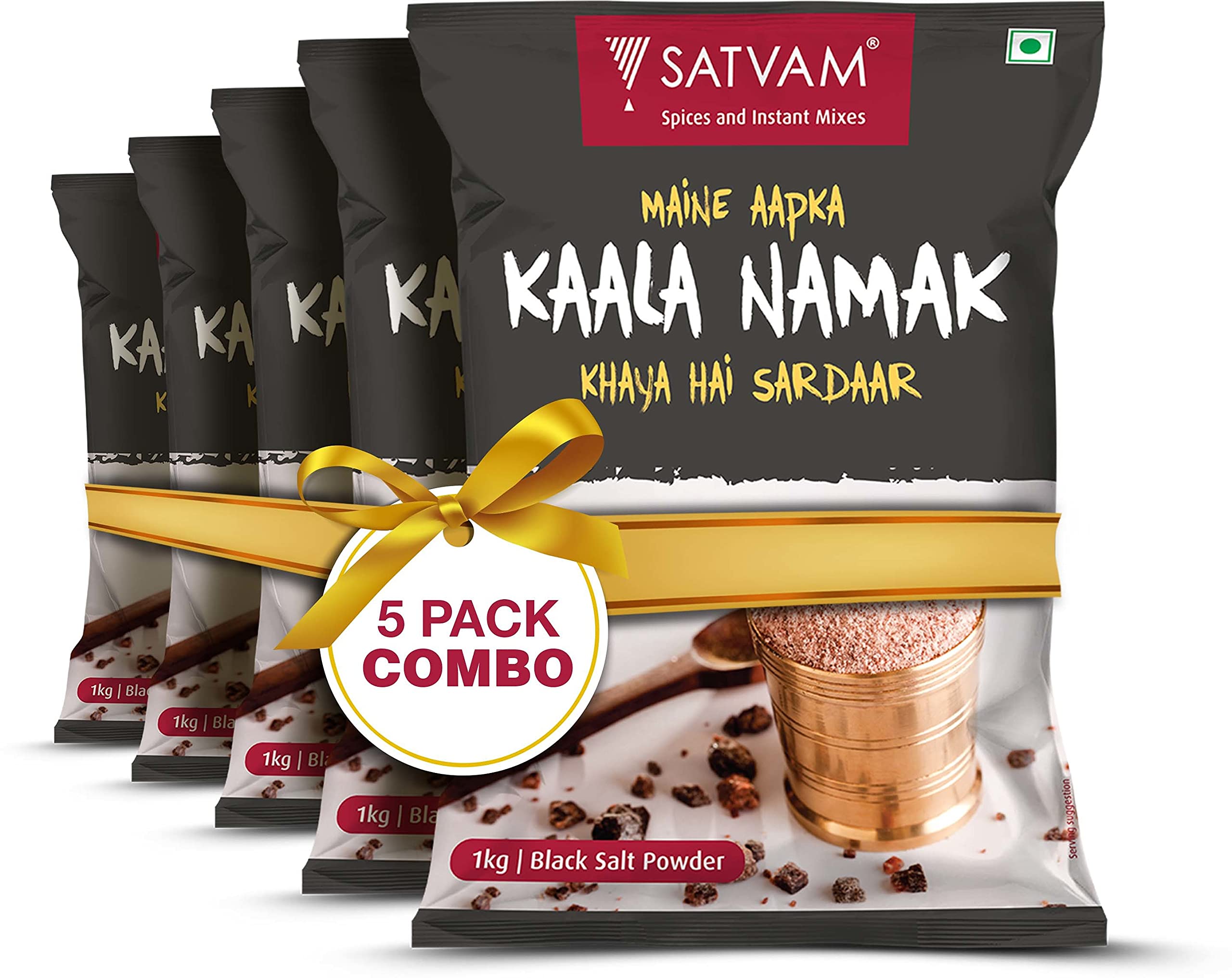 Satvam Black Salt (Pack of 5)|(5 * 1kg) | Kaala/Kala Namak | Sanchar/Sanchal Powder (B098XTFSB6) Amazon Price History, Amazon Price Tracker
