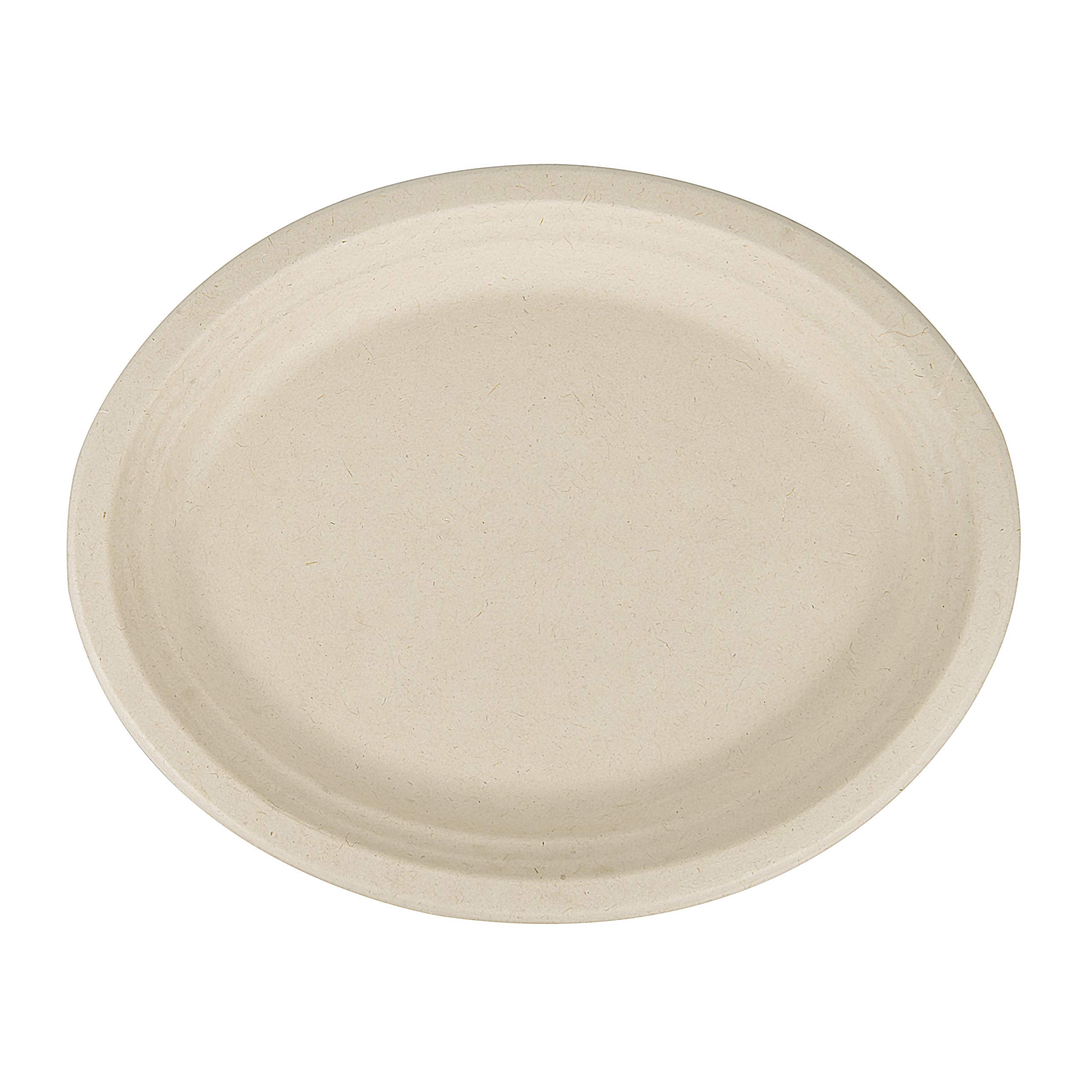 Platos de papel desechables 100% compostables a granel [Paquete de 50 unidades ovaladas de 12.5 pulgadas], platos de bambú, ecológicos, biodegradables, resistentes, platos grandes para cena