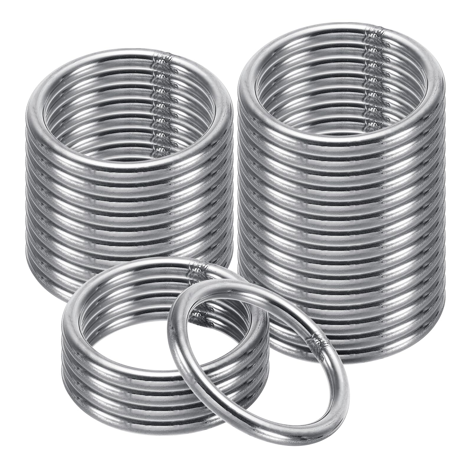 PATIKIL 19mm Metal O Rings, 30 Pack 304 Stainless Steel Round Rings for Hardware Bags Belts Hanging Baskets DIY Craft Supplies โ image 1