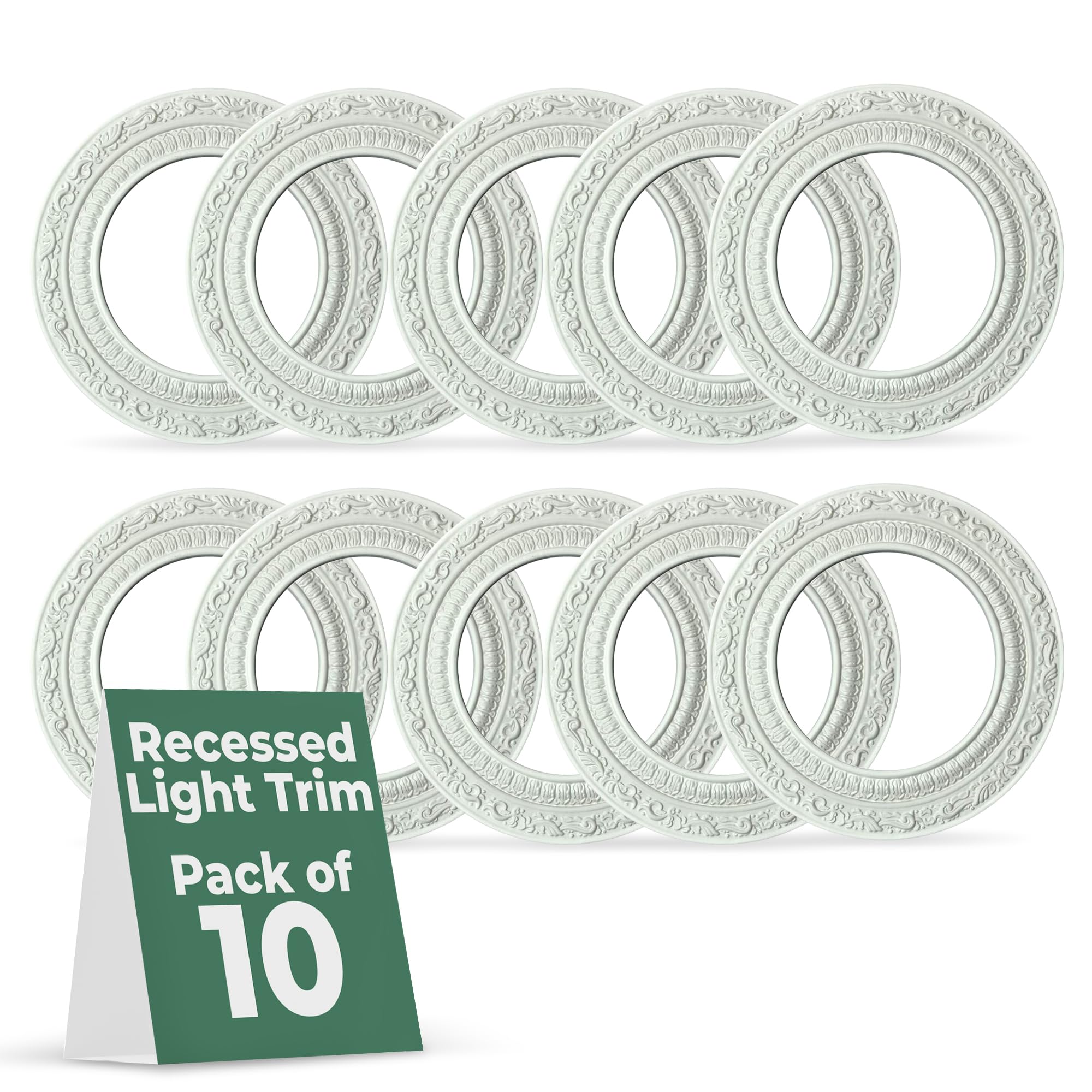 Renovators Supply 10x6 in. Recessed Light Trim Medallion, Pack of 10