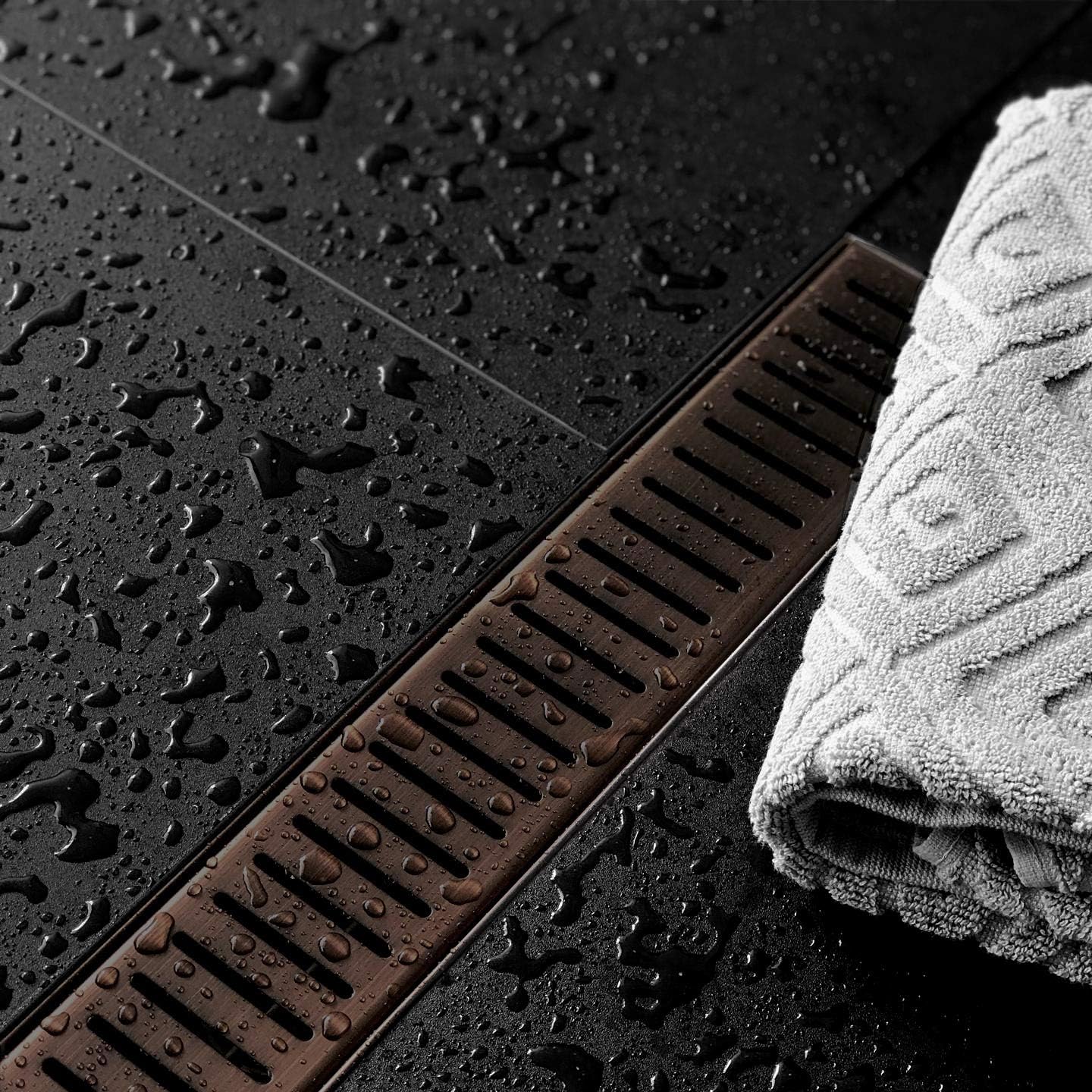 Neodrain 24Inch Linear Shower Drain with Removable Capsule Pattern