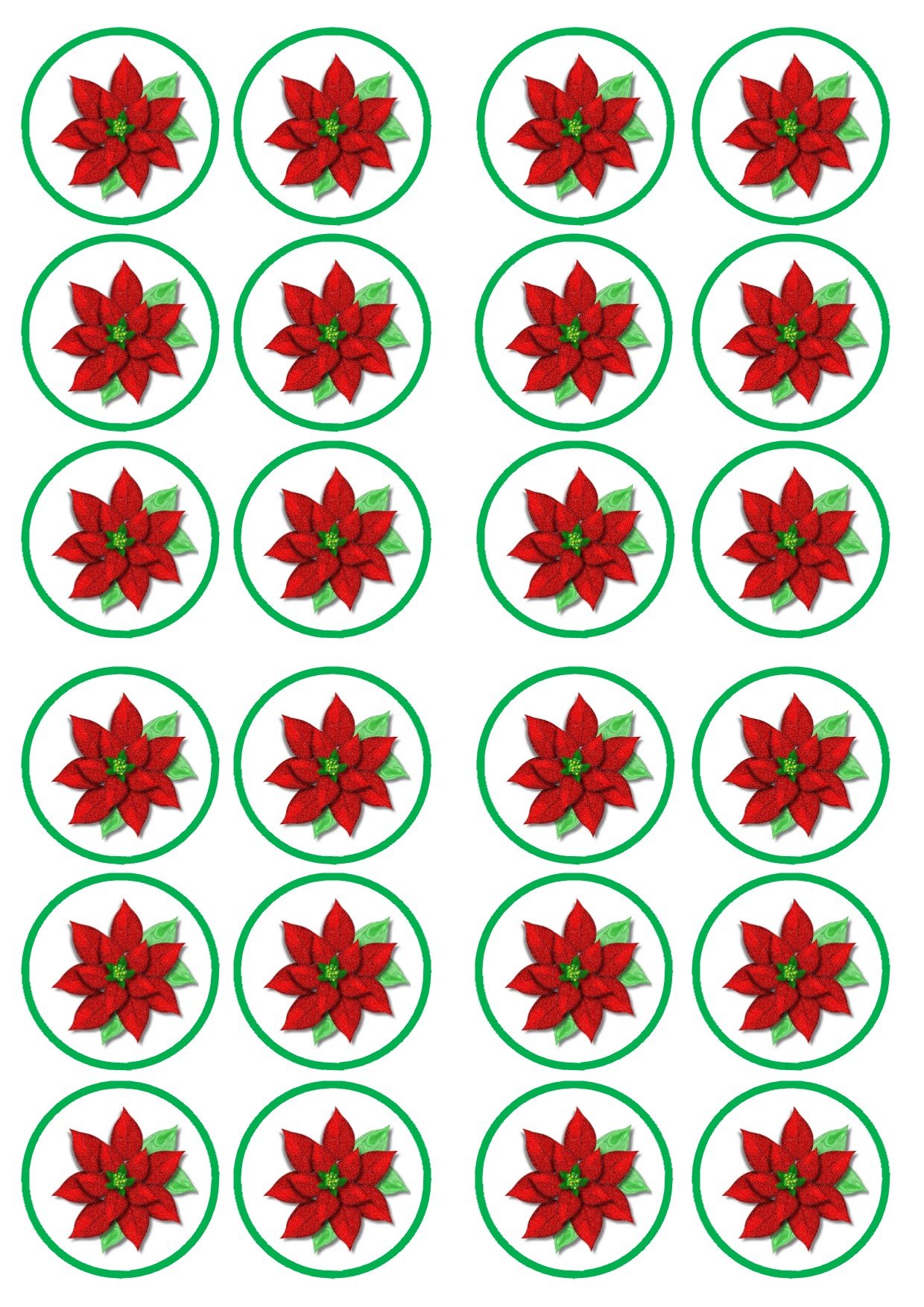 Buy Christmas Poinsettia Edible PREMIUM THICKNESS SWEETENED VANILLA