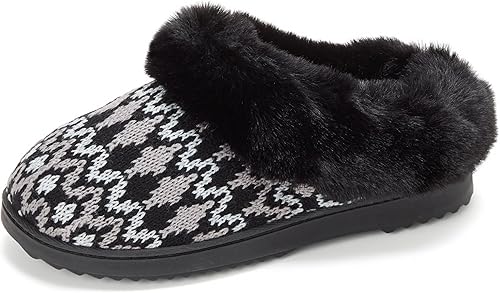 Dearfoams Pantuflas de punto de chenilla Hannah para mujer