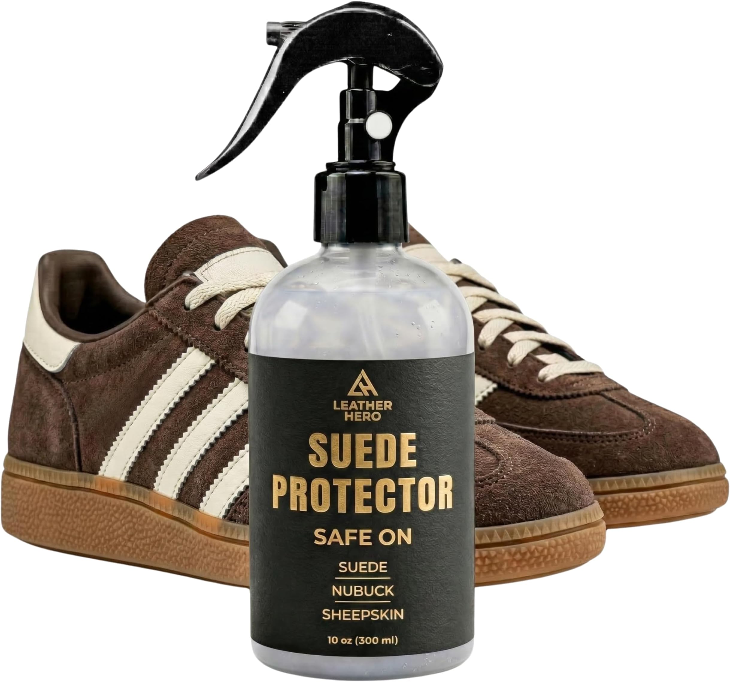 Suede Protector Spray – Waterproof & Stain Repellent for Suede Shoes, Sneakers, Boots & Handbags, Protects Suede & Nubuck, Non-Aerosol Shoe Protector Spray, 10 oz