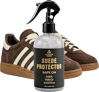 Leather Hero Suede Protector Spray – Waterproof & Stain Repellent for Suede Shoes, Sneakers, Boots & Handbags, Protects Suede & Nubuck, Non-Aerosol Shoe Protector Spray, 10 oz