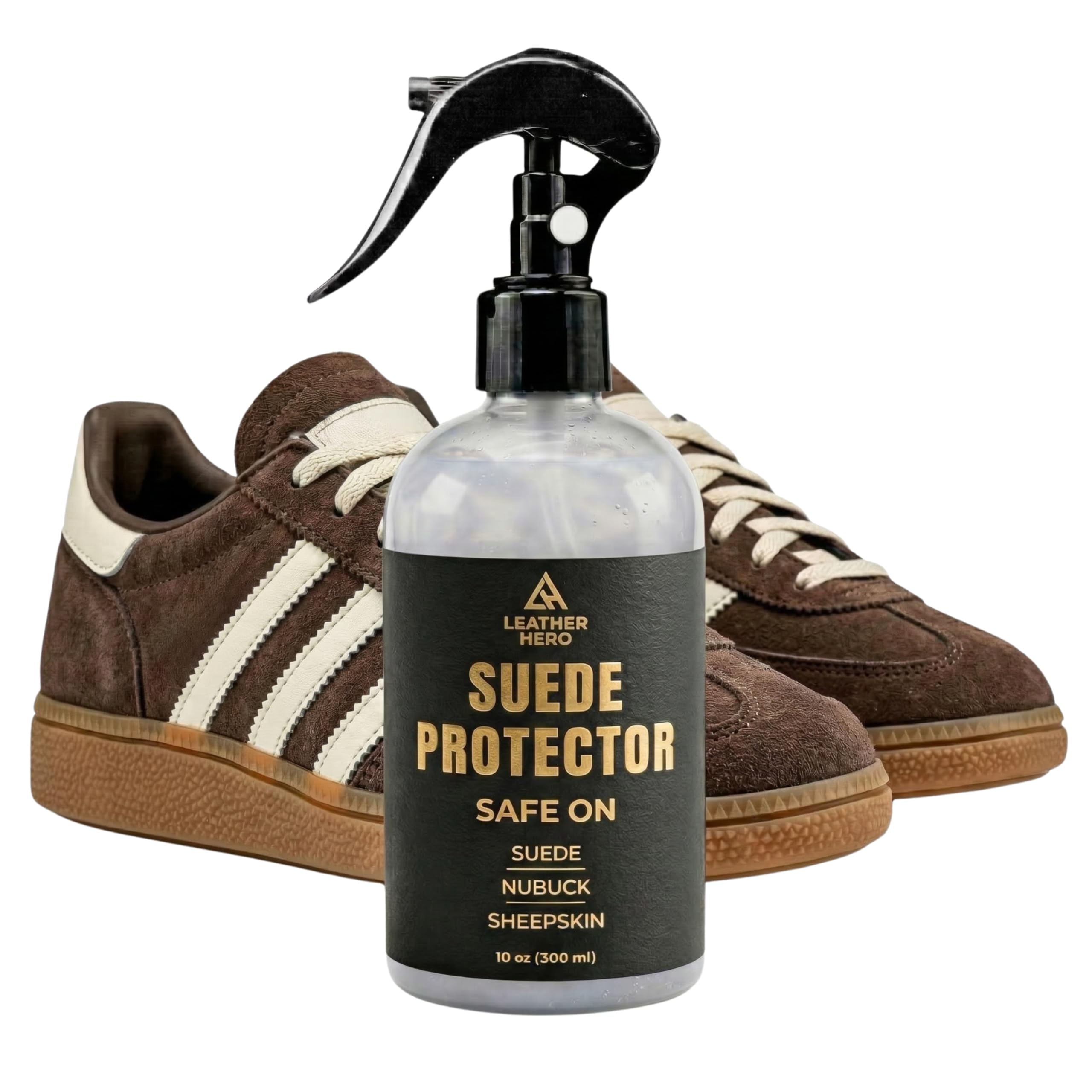 Suede Protector Spray – Waterproof & Stain Repellent for Suede Shoes, Sneakers, Boots & Handbags, Protects Suede & Nubuck, Non-Aerosol Shoe Protector Spray, 10 oz