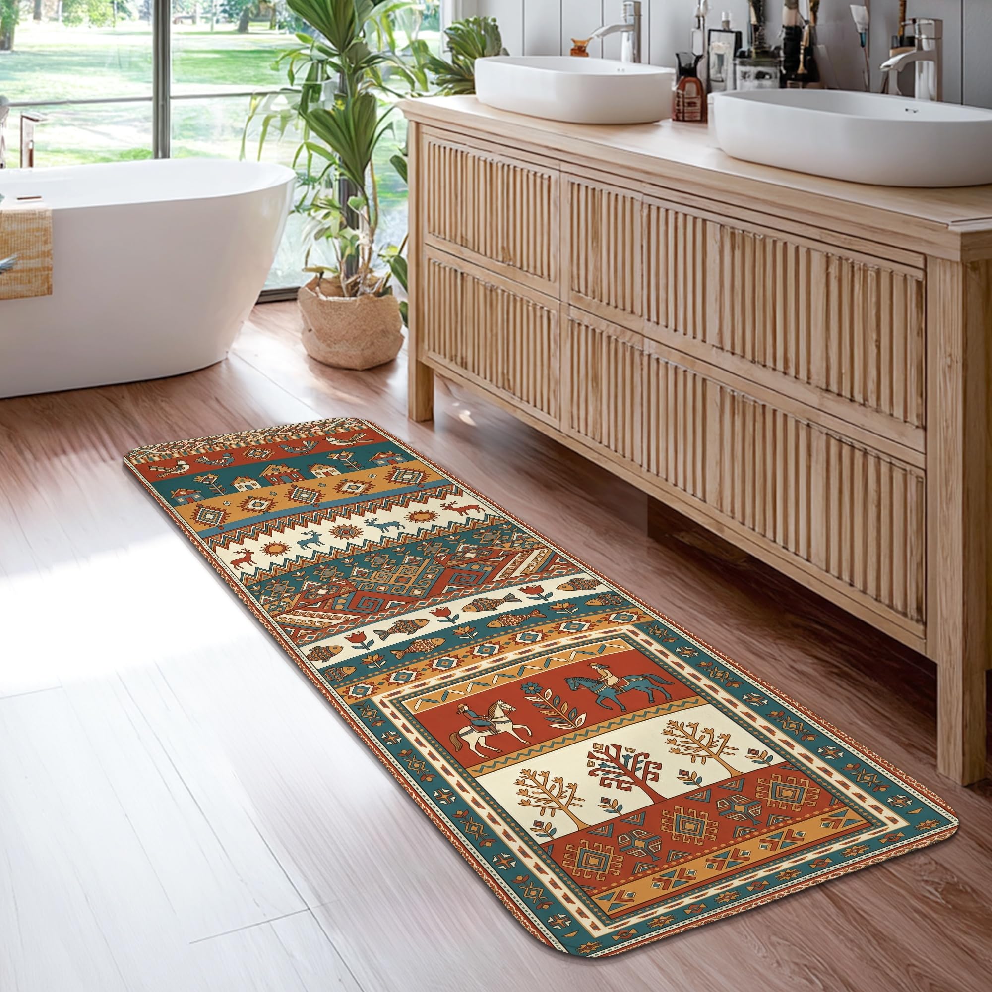 Tapis de couloir pour cuisine et entrée déco automne résistant
