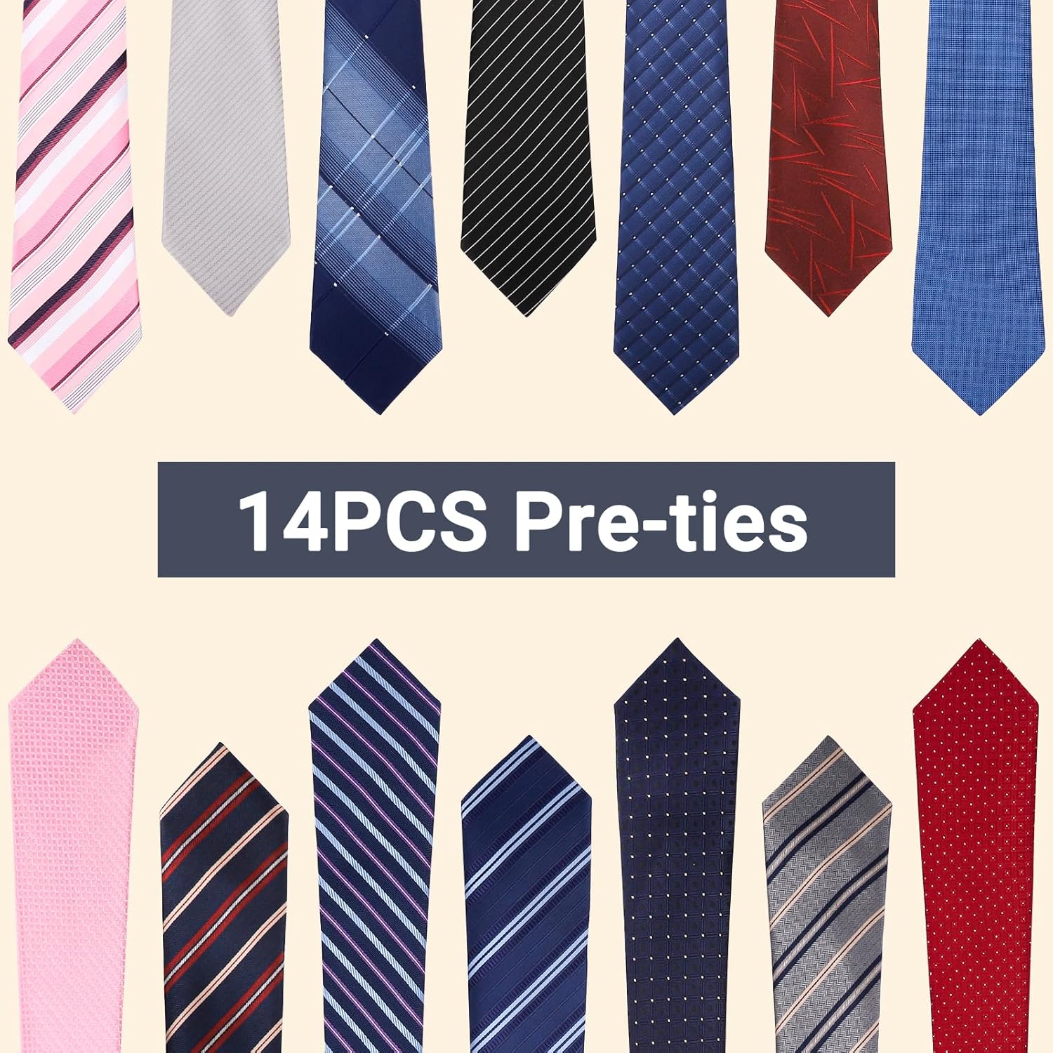 Segarty Neckties for Men, 14 PCS Classic Assorted Jacquard Neck Tie, Men's Pretied Ties Set for Formal Business Wedding