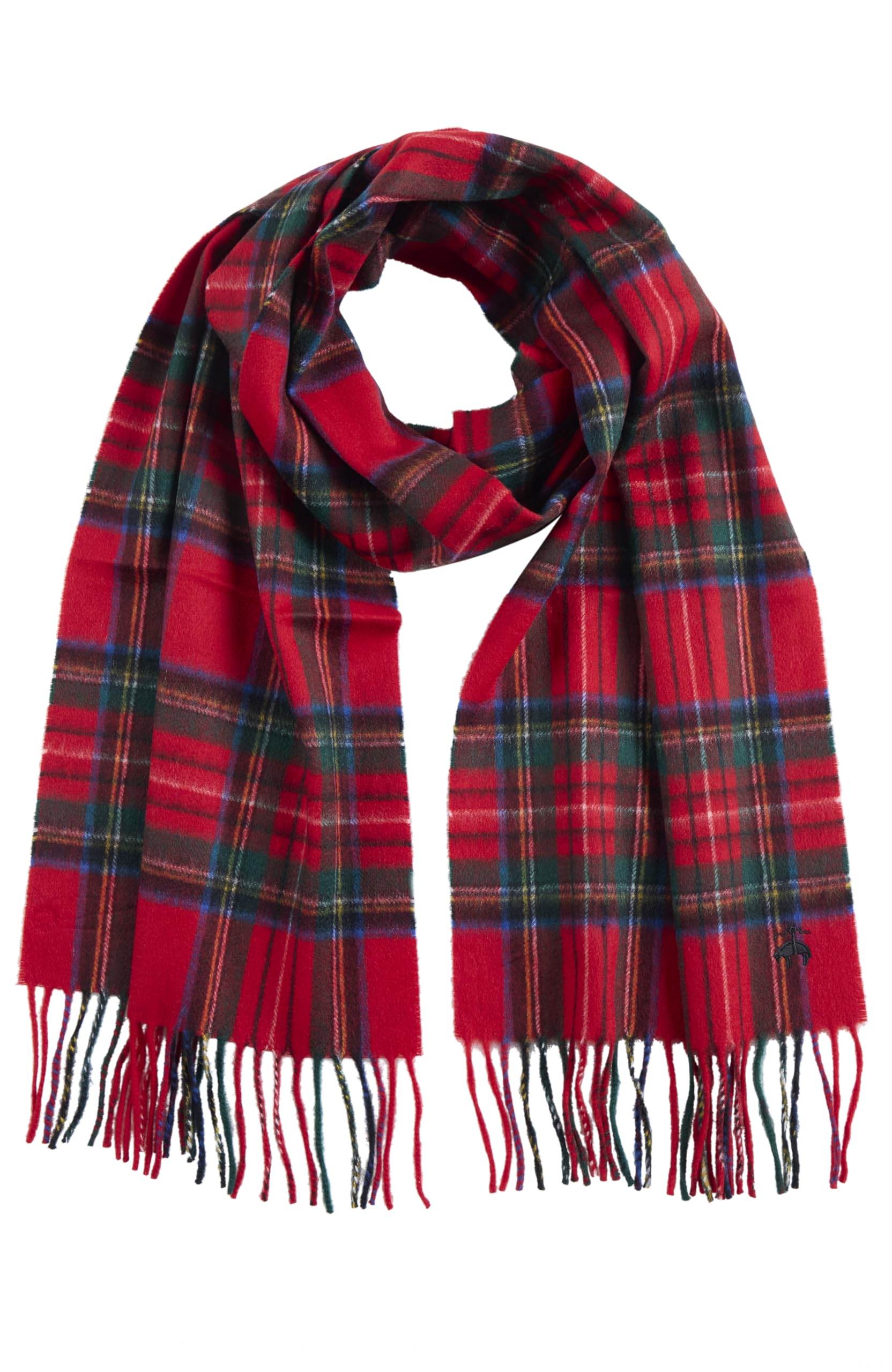 Brooks Brothers Schal aus Wolle und Kaschmir, gewebt, gemustert, mit gedrehten Fransen, luxuriöser Herren-Winterschal, 167,6 x 30,5 cm