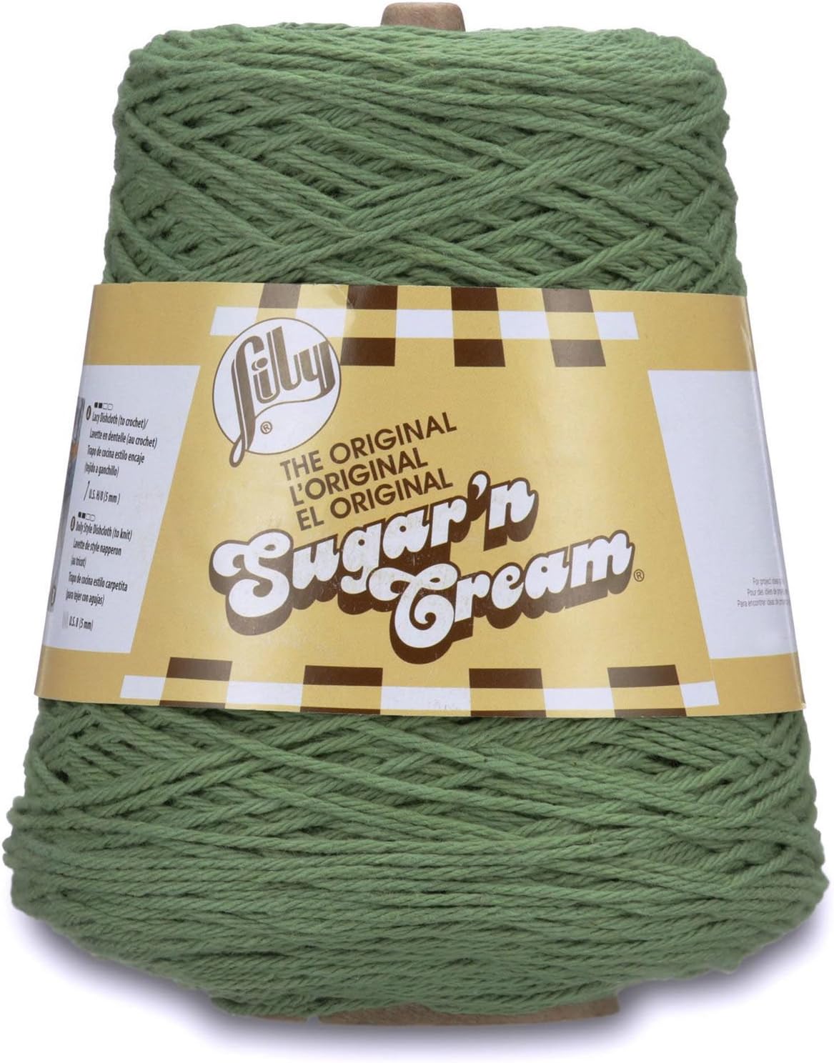 Lily Sugar'n Cream Cotton Cone Yarn, 14 oz, Sage, 1 Cone