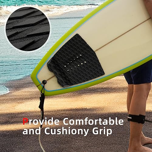 Miniatura 29 de Abahub 3 almohadillas de tracción de EVA para tabla de surf con patín para patinetas, tablas de surf, funboard, tabla de pescado, Naranja