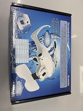 Işıklı büyüteç gözlüğü, eller serbest kafa bandı, büyüteç, 2 LED ışıklı, hobi, okuma, elektrikçi, kuyumcular, dikiş, onarım ve yaşlılar için, 5 değiştirilebilir objektif (1,0 x ila 3,5 x arası)