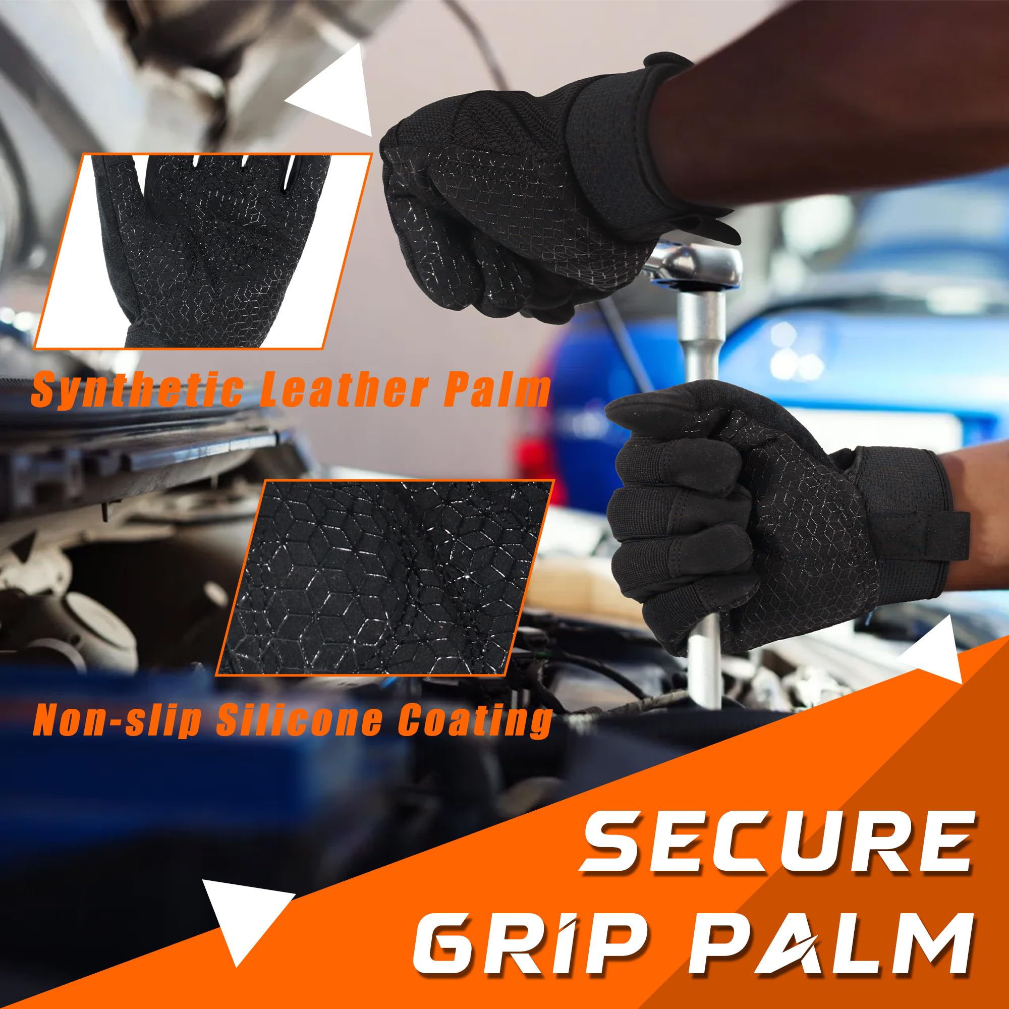 HLDD HANDLANDY UltraLight Safety Work Gloves, Mens & Women Multi-Functional Work Gloves with Extensive Palm Protection - Image 2