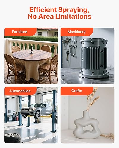 Miniatura 6 de VEVOR HVLP - Pistola pulverizadora de pintura de alimentación por gravedad con 3 boquillas (1.3/1.4/0.067 in), pulverizador de pintura automático de