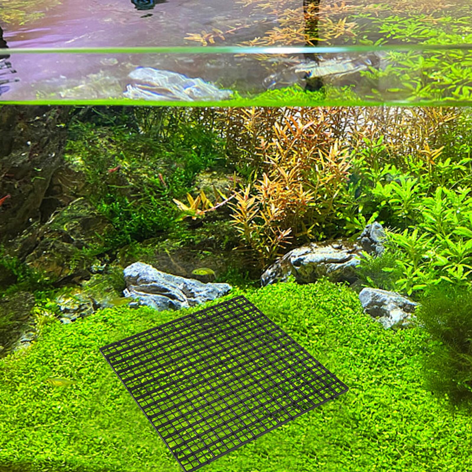 Alasum Aquarien Trennwand Bodenfilterplatte 8 Stück-Pack Kunststoff Schwarz