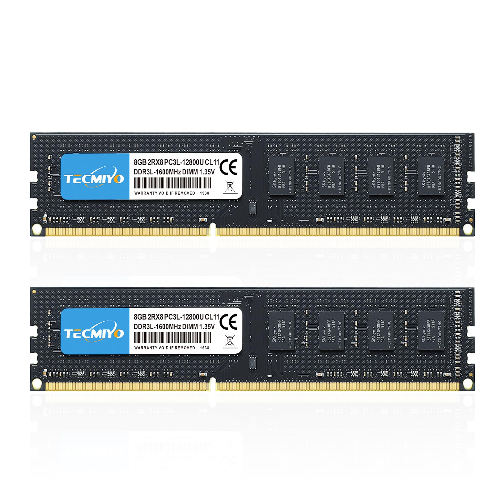 TECMIYO 16GB Kit(2x8GB) DDR3L/DDR3 1600MHz Ram PC3L-12800U CL11