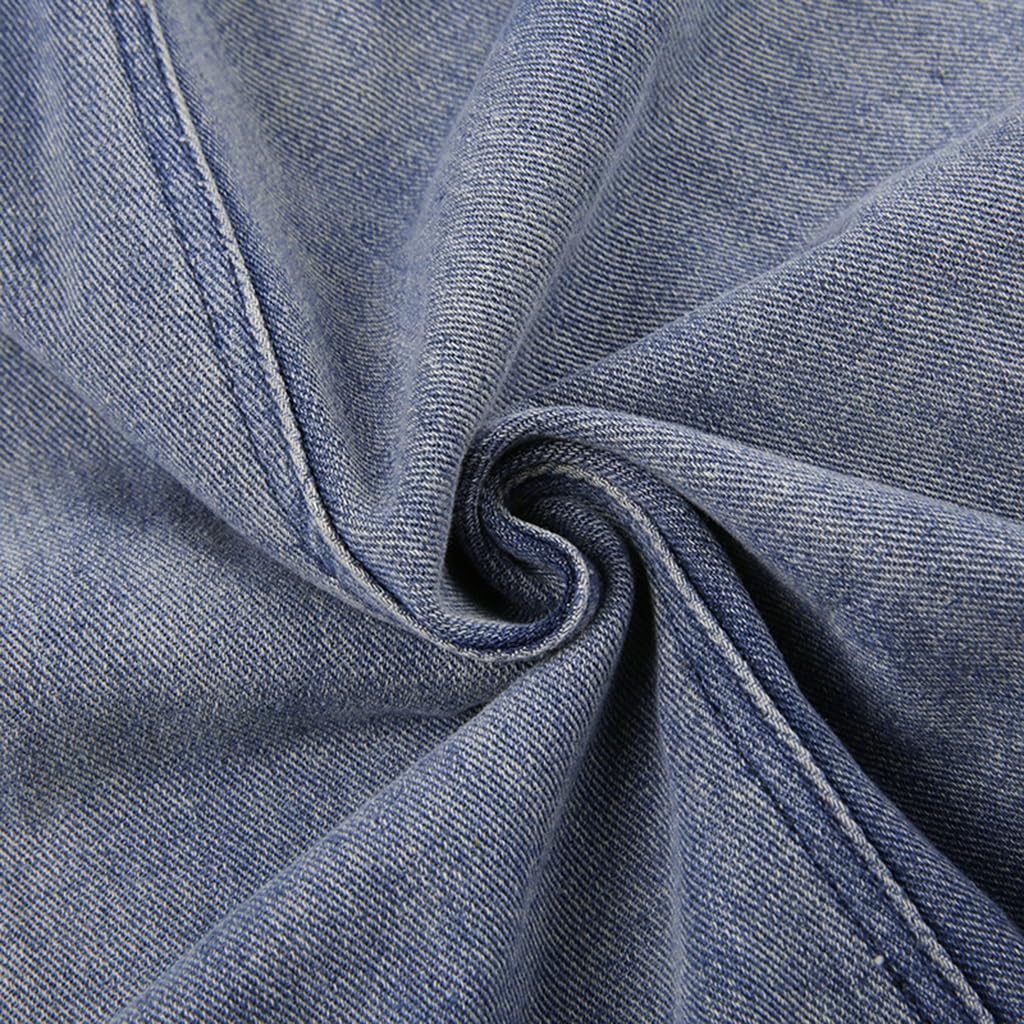 Gonna Lunga in Denim da Donna con Spacco Sexy sulla Coscia e Vita Alta Gonne Estive Casual A-Line Midi con Tasca