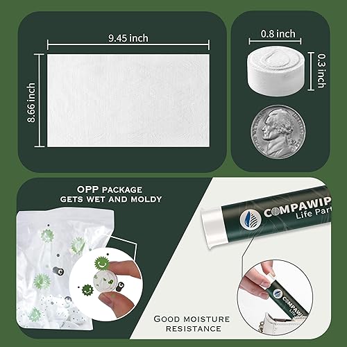 Miniatura 4 de Tabletas de papel higiénico toallas comprimidas  Toallitas de inodoro reutilizables para campamento, papel higiénico de viaje, pañuelos de monedas,