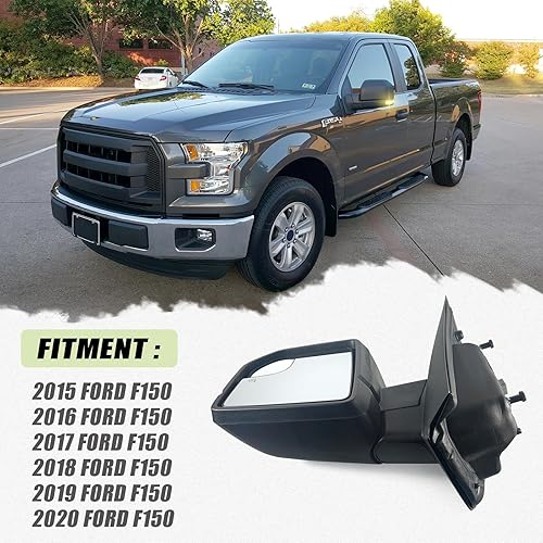 Miniatura 4 de Espejo de puerta lateral del conductor izquierdo con montaje de vidrio de punto ciego para Ford F150 2015-2020 con luz de señal de giro calentada (6