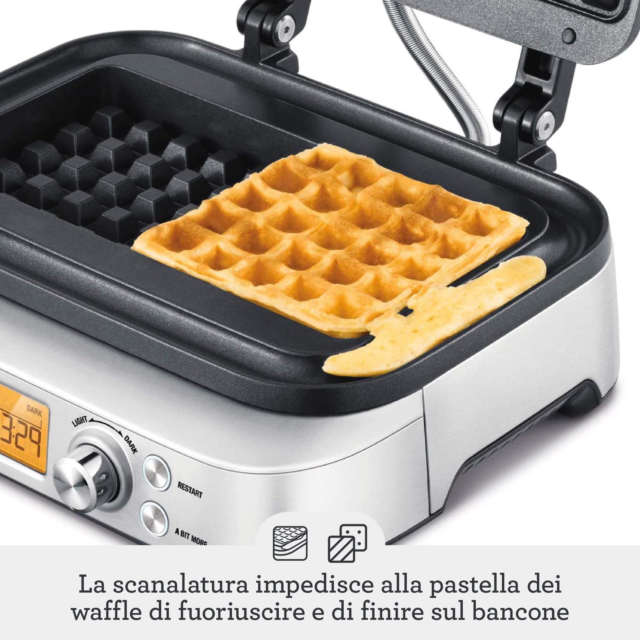 Sage - The Smart Waffle Pro - Macchina per Waffle - Acciaio Inox Spazzolato