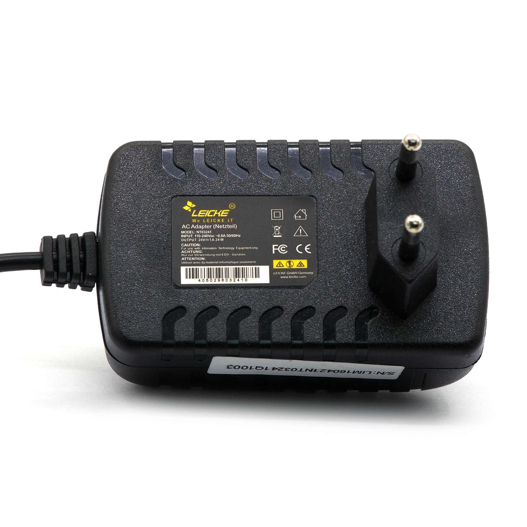 LEICKE Alimentation 24V 1A |Chargeur 24W pour Radio-réveils, Bandes LED, speedport, Bandes Lumineuses, USB-hub, Interrupteur, routeur