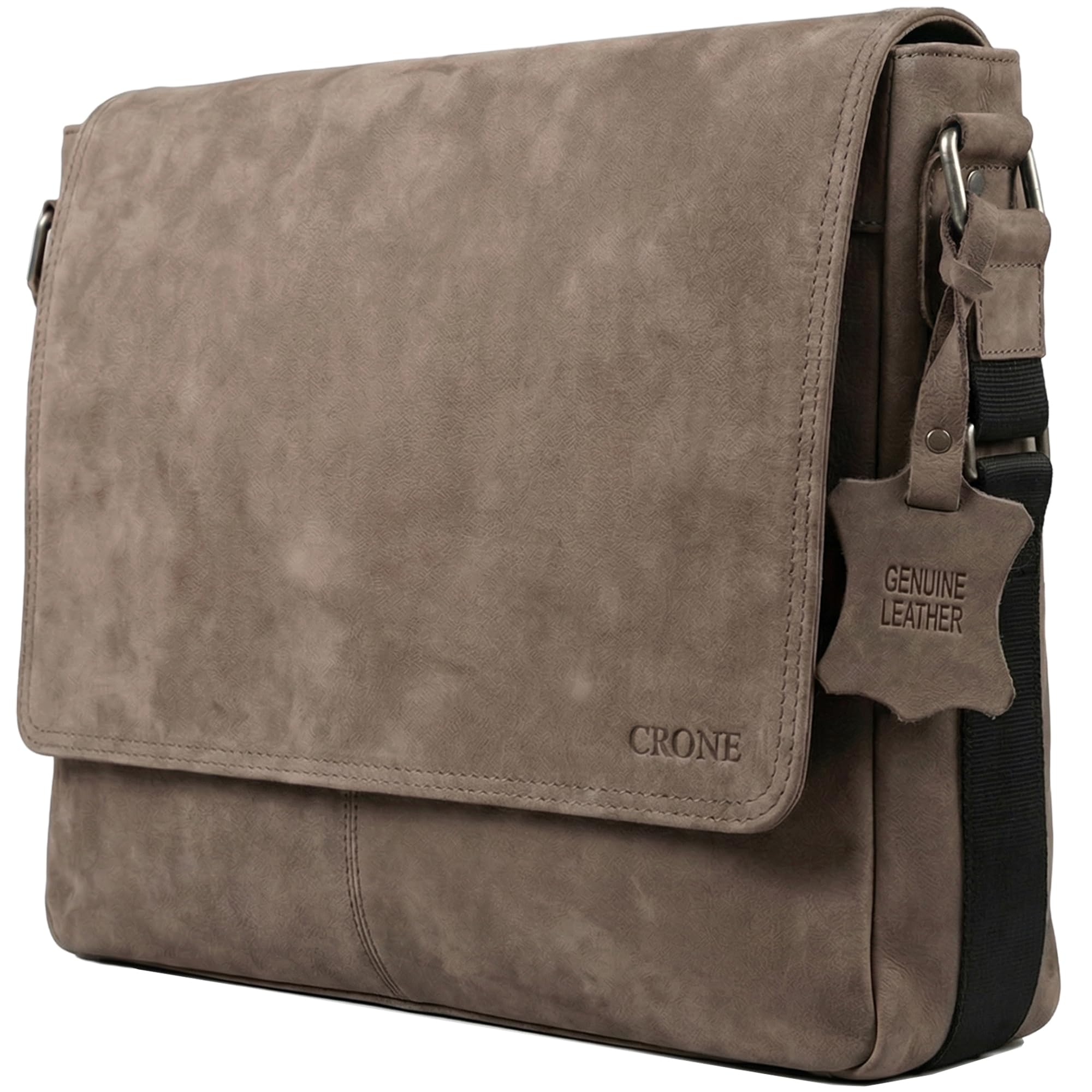 Crone Hamburg Leder Laptoptasche, Business Tasche aus Echtleder, Aktentasche, Arbeitstasche, Umhängetasche, Notebook Tasche
