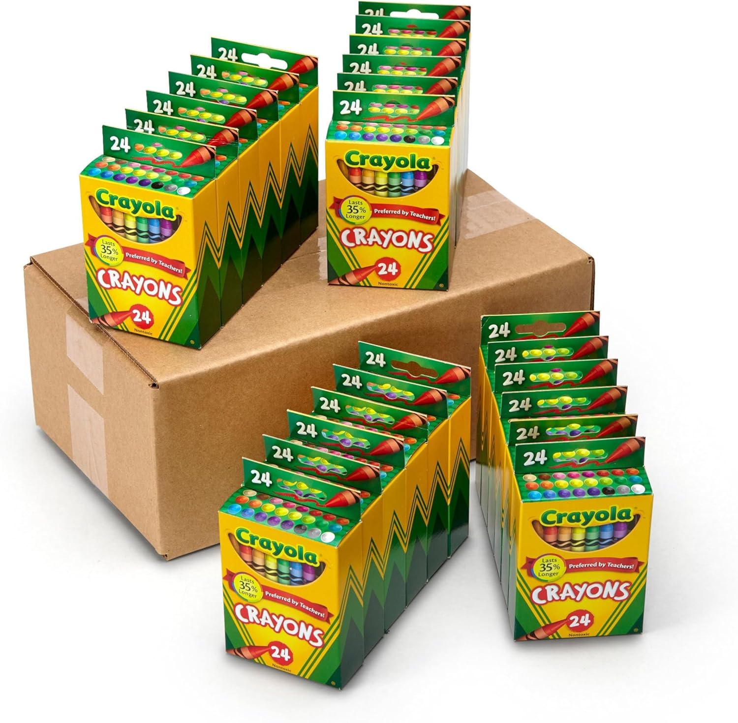 Crayola Crayons Bulk (24 Packs), Coloring Book Supplies, Presharpened Crayons for Kids, Stocking Stuffers, Preschool Classroom Supplies, Gifts, Ages 3+