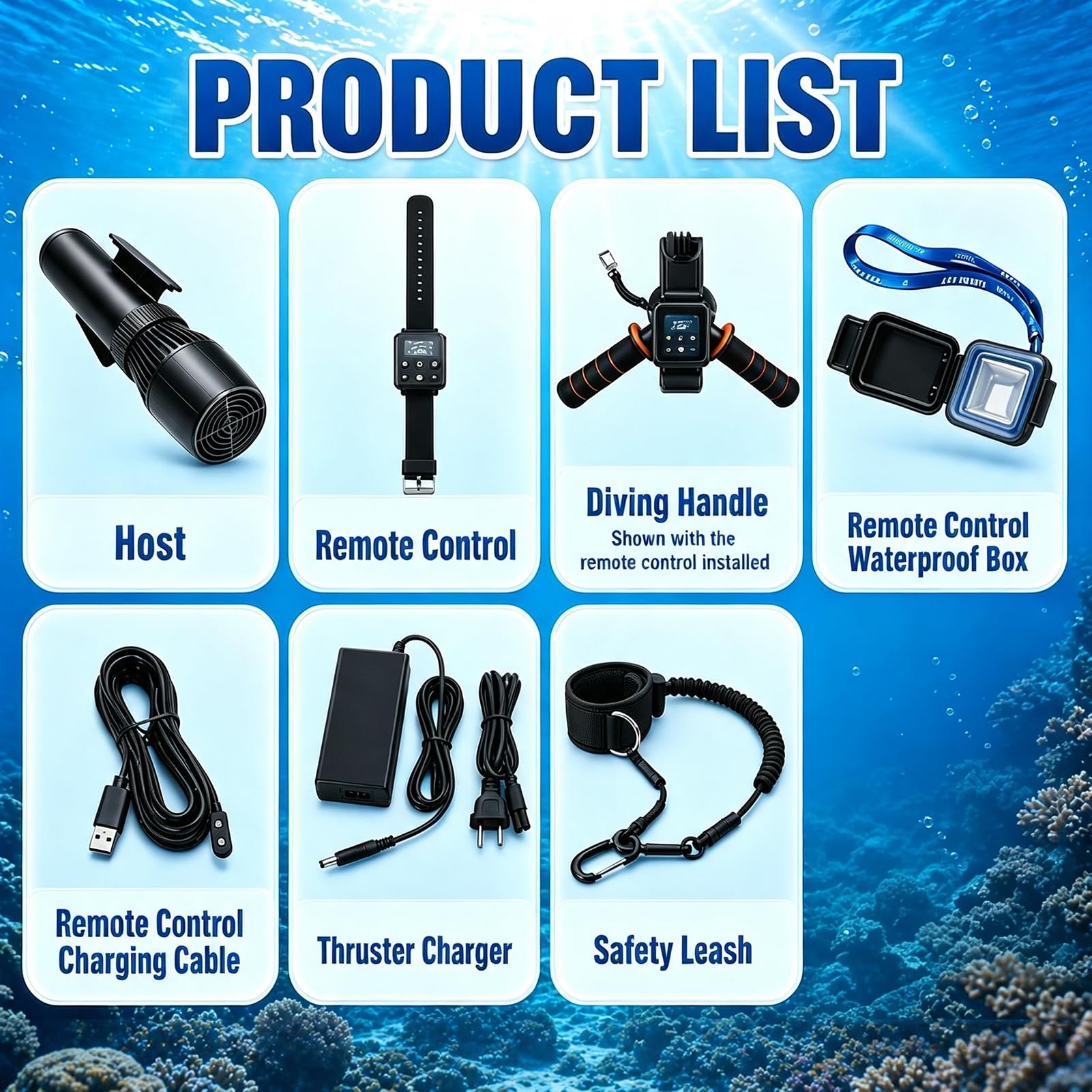 Patinete Eléctrico Submarino de 500 W, 10 Velocidades, 3-7 Km/H | Motor Acuático Brushless, Batería 16000mAh Autonomía 180-60 min, 30 m de Profundidad para Buceo y Esnórquel, Fácil Manejo