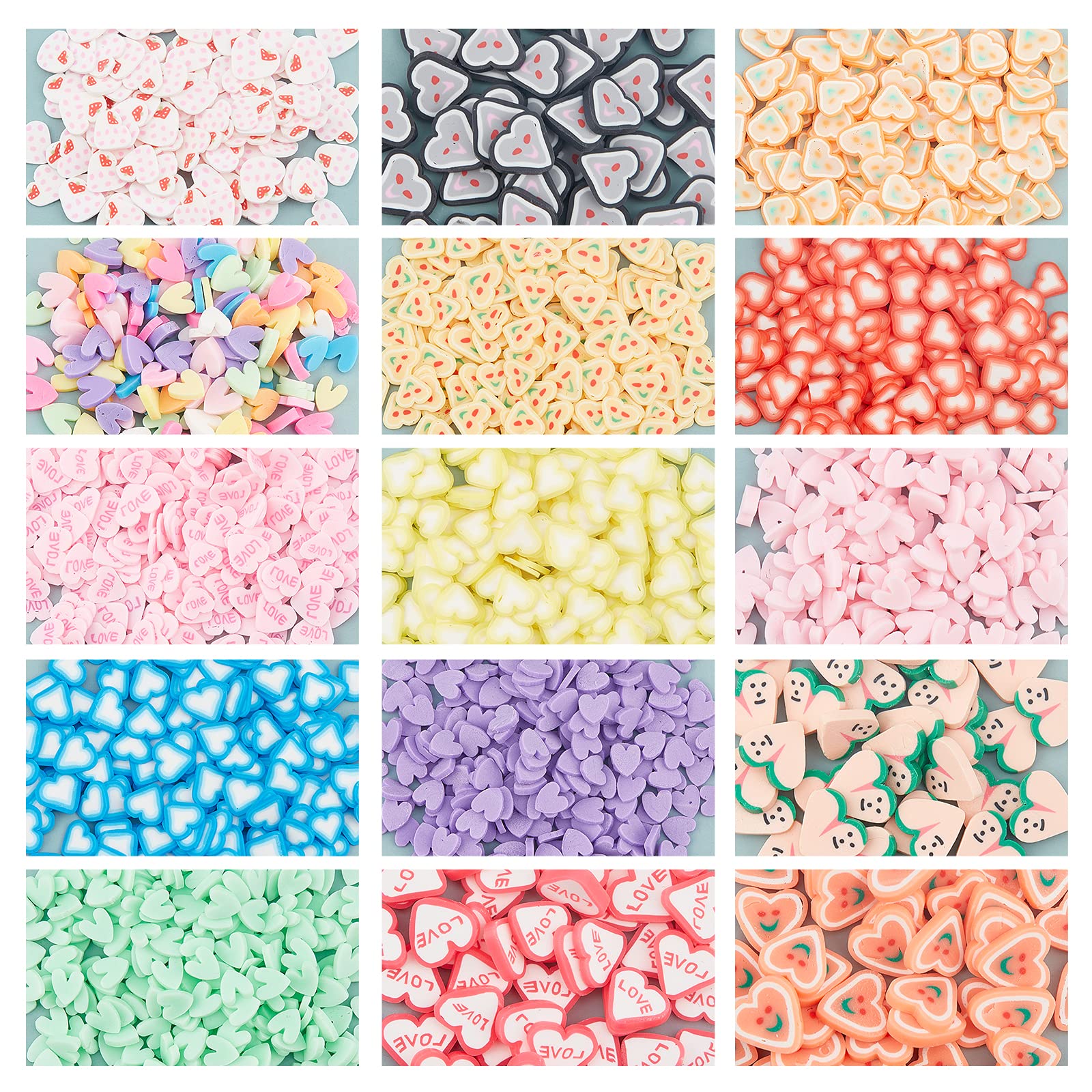 Scatola Di Perle In Argilla Polimerica NBEADS A Forma Di Cuore - 135g Di Fette Cabochon Per Unghie E Fai Da Te - 2