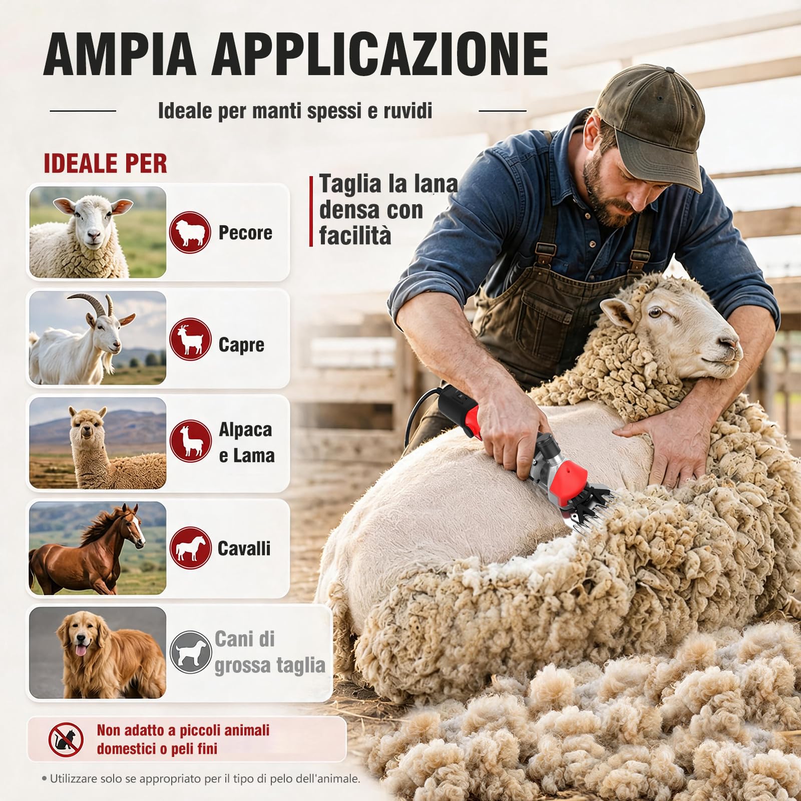 Electric Sheep Trimmer - 6 Speed, 1000W -8 Electric Sheep Trimmer - 6 Speed, 1000W -8