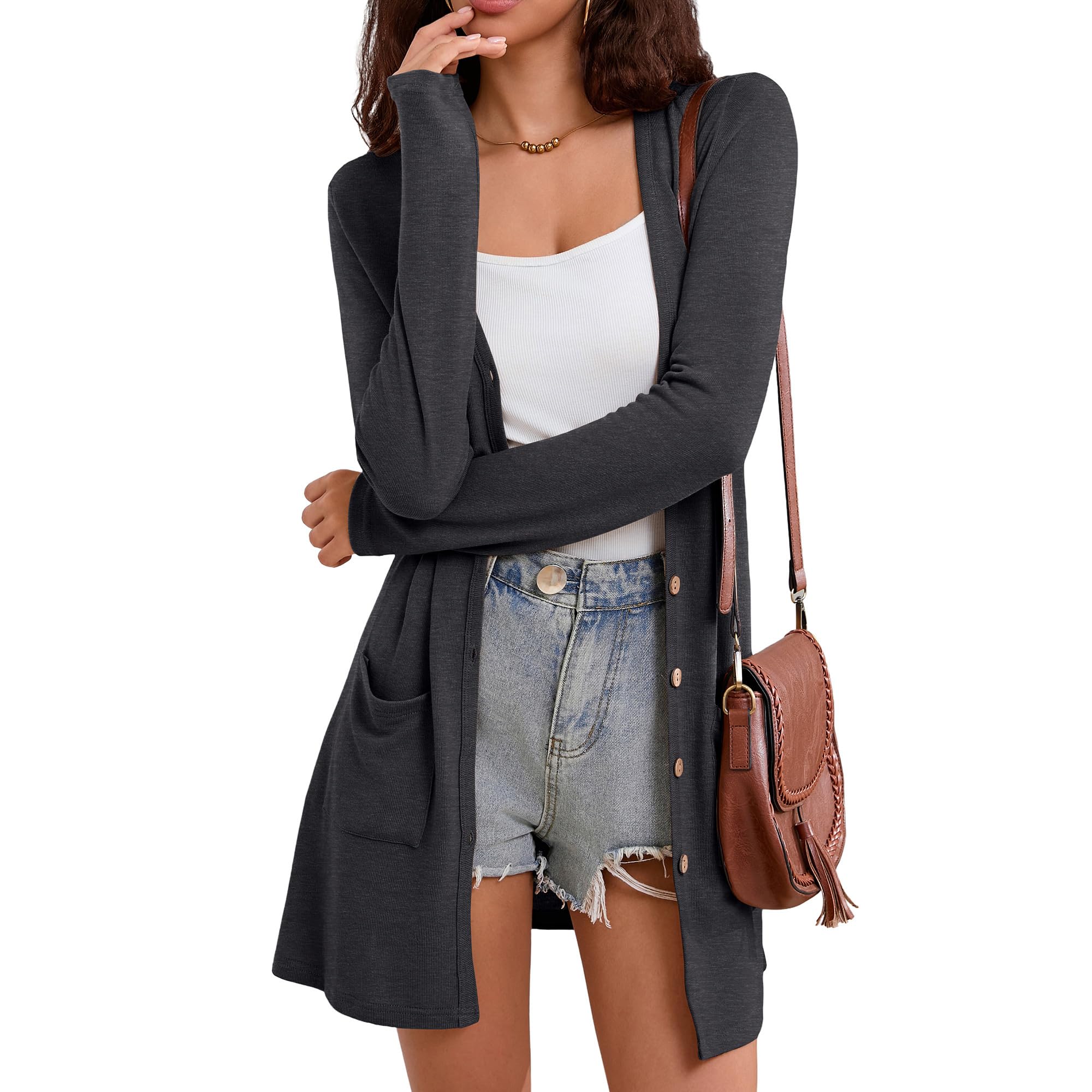 Cardigan Sweaters for Women Lightweight Cardigan for Women Open Front Outwear with Pockets Casual Cover Ups