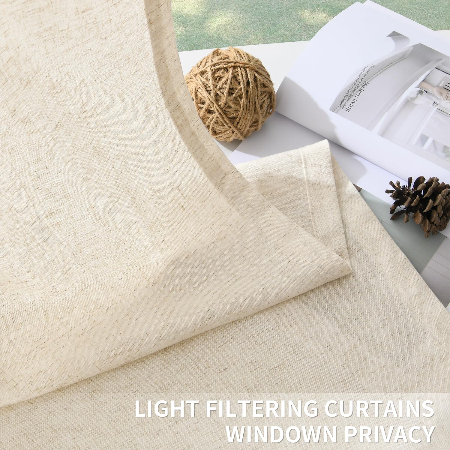 Linen Pinch Pleat Curtains - Soft Light & Privacy -2