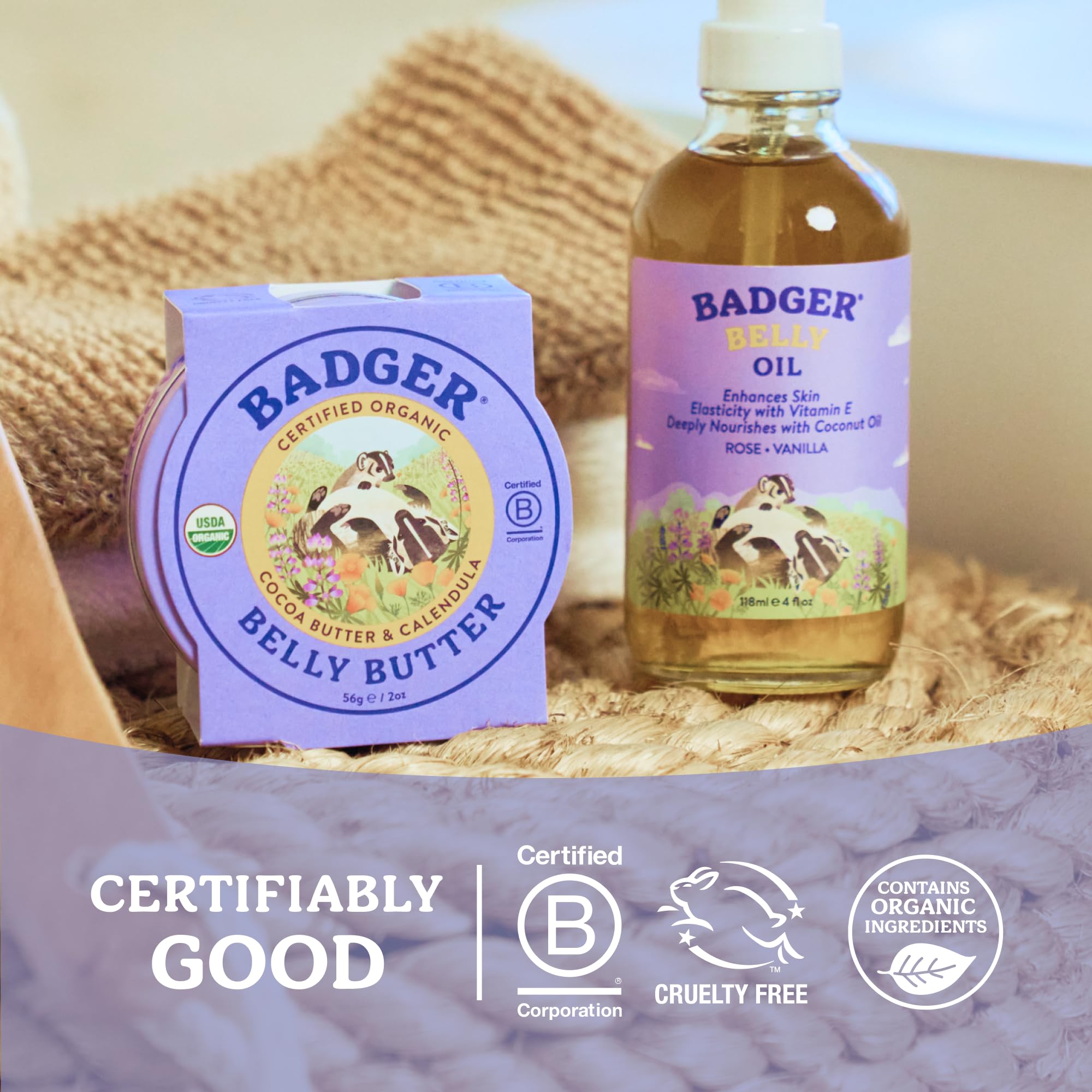 Badger Organik Karın Çevresi Nemlendirici Çatlak Yağı 118 ml