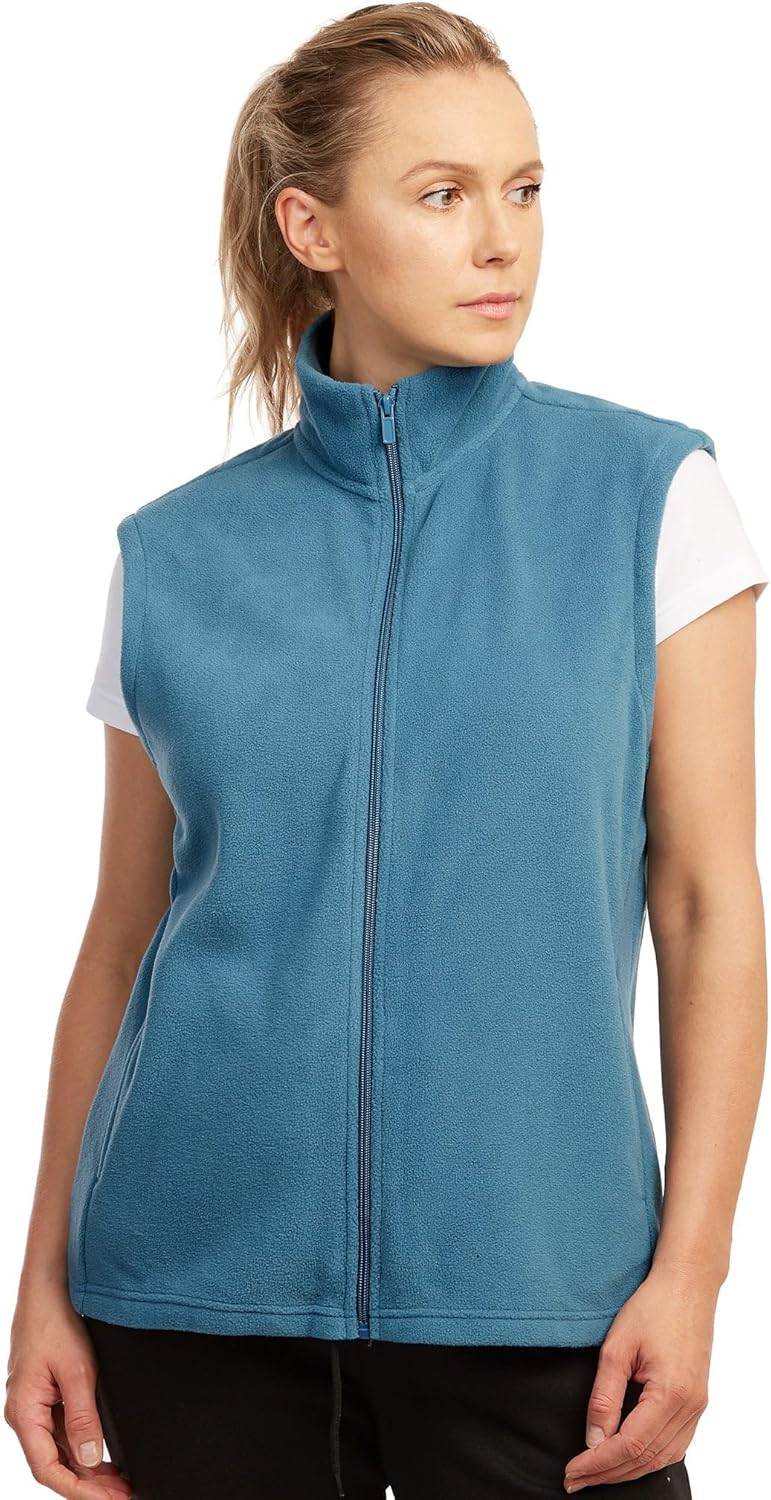 Sofra Women's Polar Fleece Full Zip Up Winter Vest