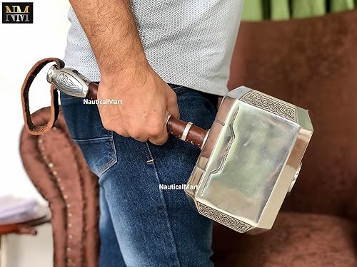 Miniatura 3 de Martillo de Thor Mjolnir, réplica de martillo de Thor, regalo de cosplay para adultos, accesorio de disfraz de Halloween, juego de rol,