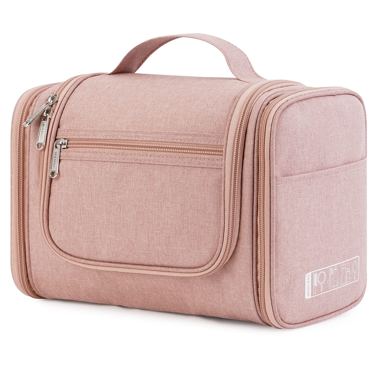 WANDF Bolsa de Aseo Grande Neceser Colgante Neceser de Aseo para Hombre Neceser de Maquillaje Bolsa de Cosméticos Bolsa de Viaje para Mujer (Rosa Oscuro)