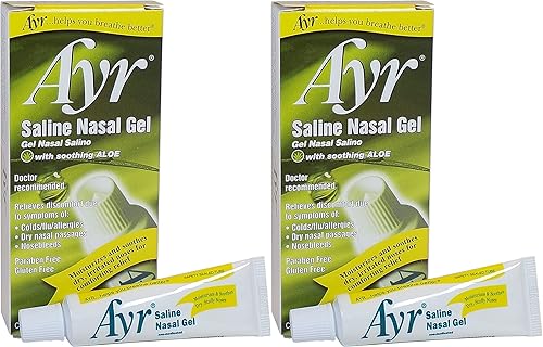 Ayr Gel nasal salino con aloe calmante, 0.5 onzas (paquete de 2)