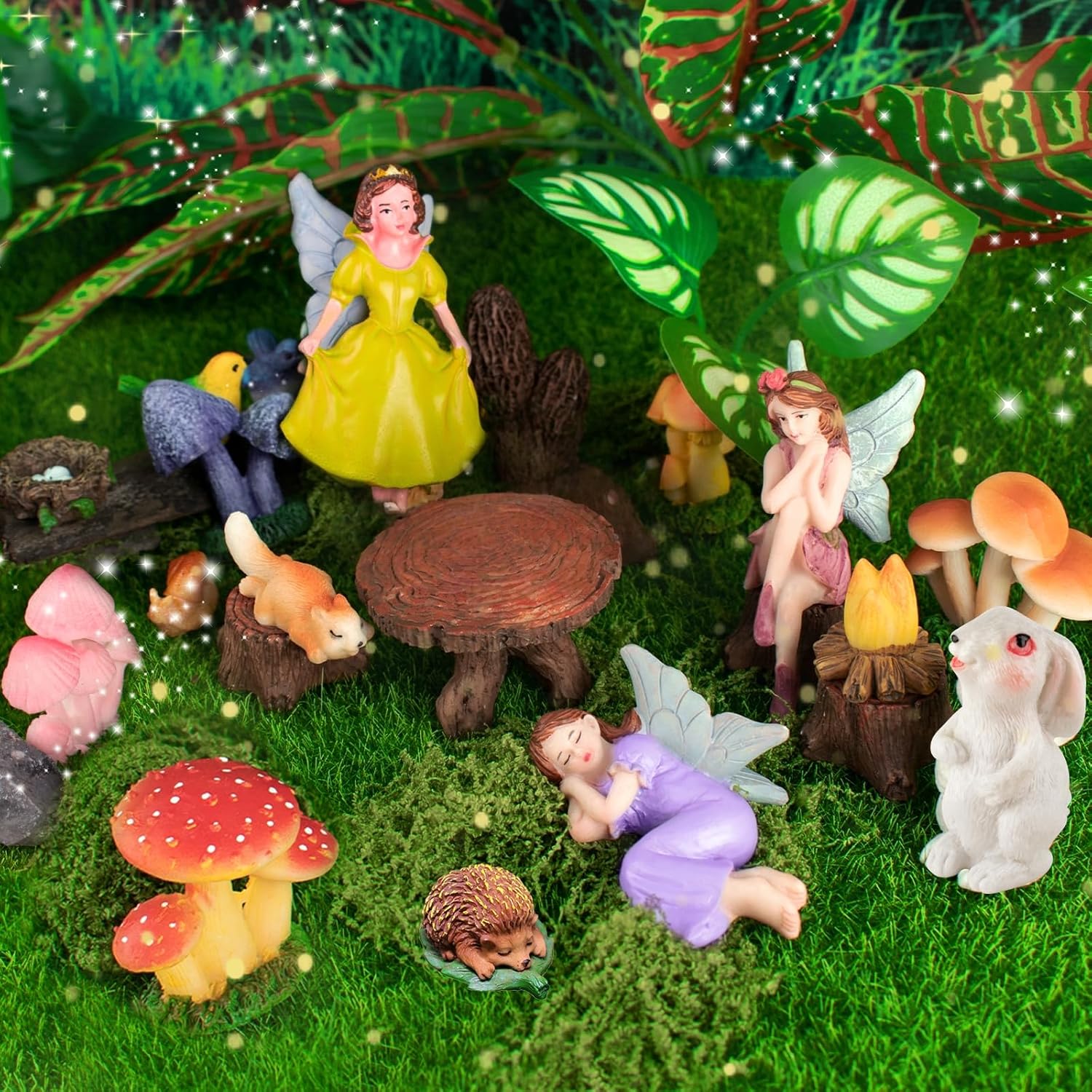 22PCS Miniature Fairy Garden Kit Fairy Garden Figures Outdoor Accessories Kit for DIY Figures Fairy Garden Decoration and Micro Landscape Ornaments - Image 7