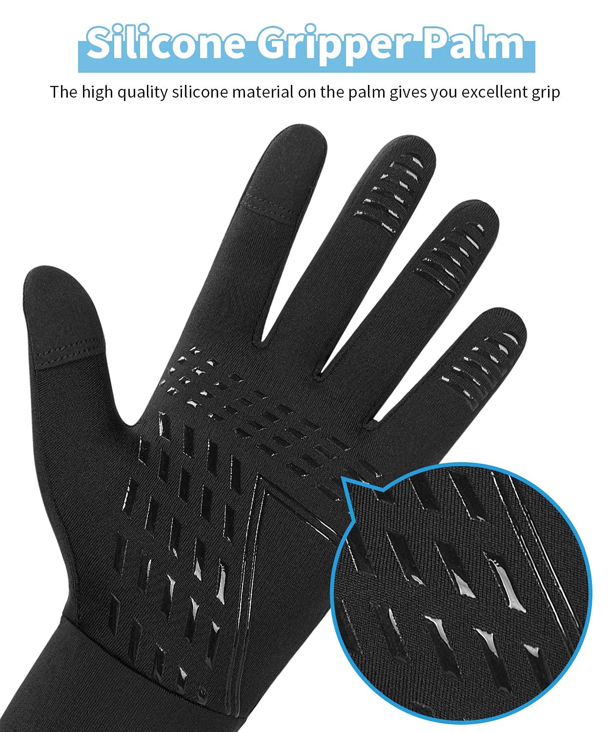 Lapulas Fahrradhandschuhe Touchscreen Handschuhe Herren Damen Winddichte Laufhandschuhe rutschfest Sporthandschuhe Warm Winterhandschuhe für Joggen Laufen Radfahren usw