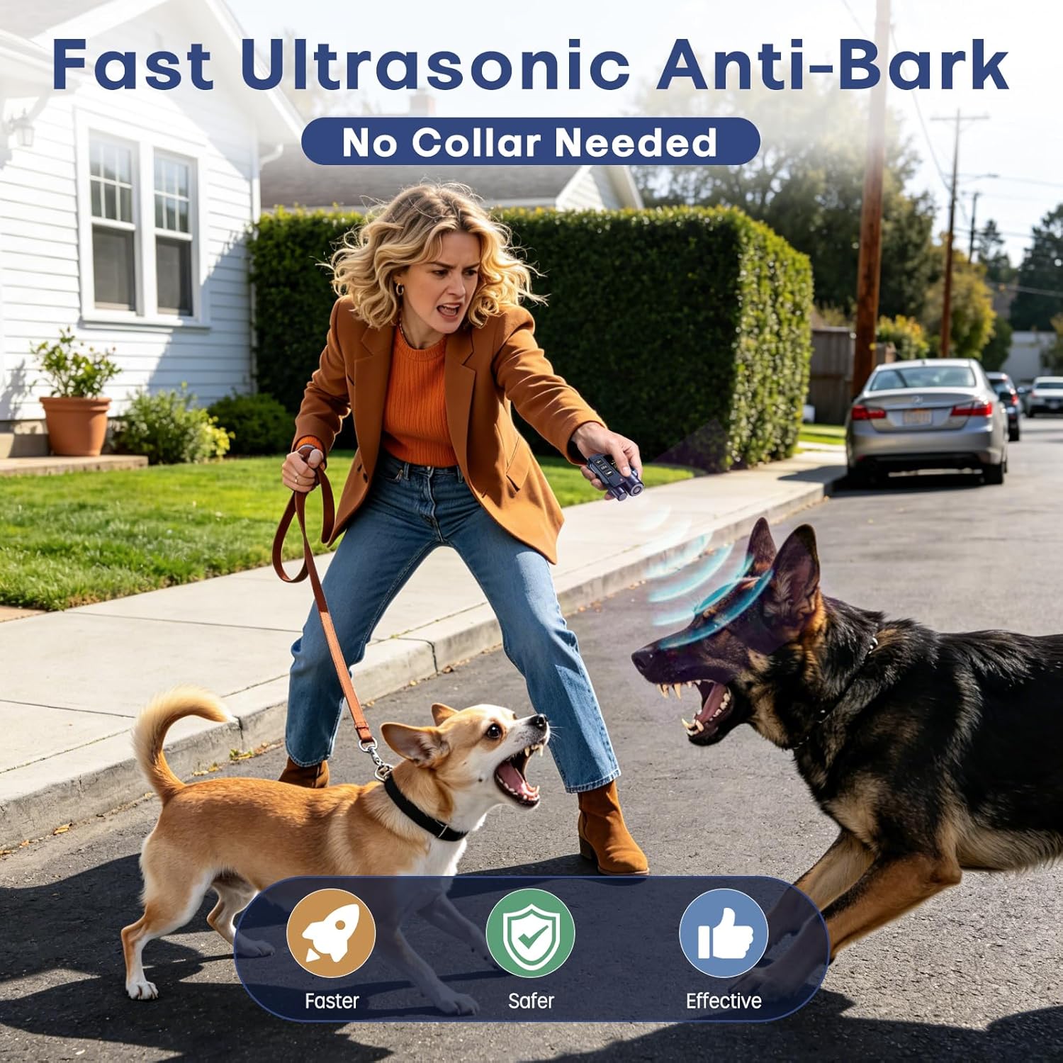 Dog Shock Collar with Remote Control, 4200FT Range, 4 Modes for Dog Training, Equipped with Ultrasonic Anti Barking, Rechargeable IP67 Waterproof Safe E Collar for Small Medium Large Dogs (10-150lbs)